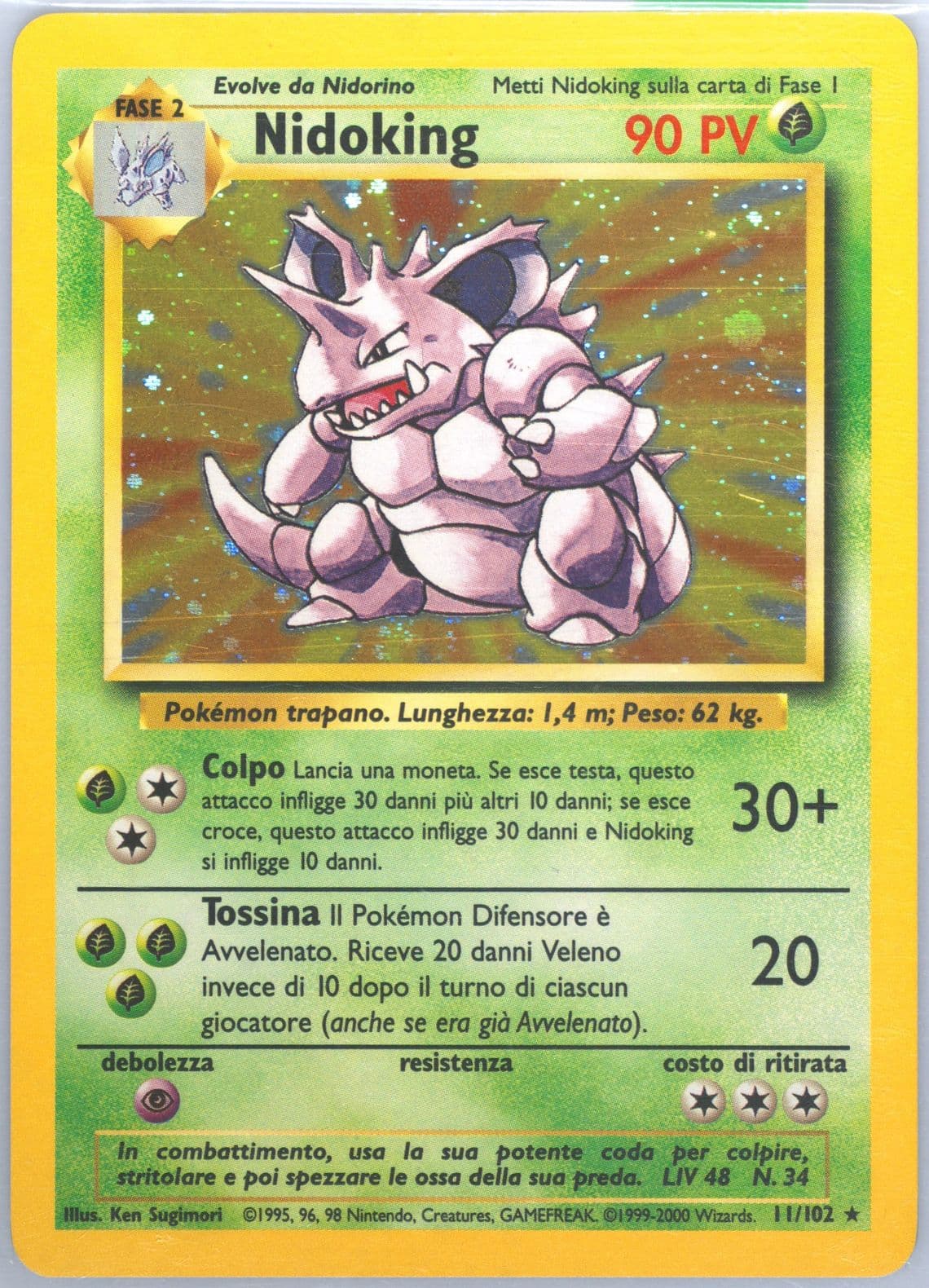 Nidoking-Holo Italian (11) 2000 Pokemon Game