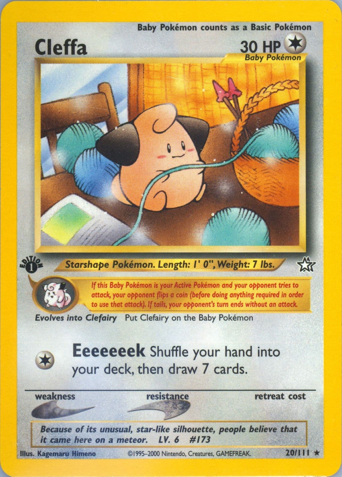 Cleffa (20) 2000 Pokemon Neo Genesis 1st Edition