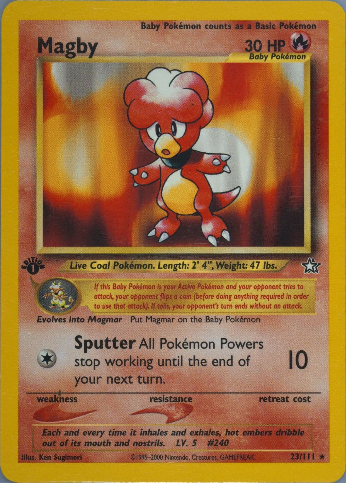 Magby (23) 2000 Pokemon Neo Genesis 1st Edition