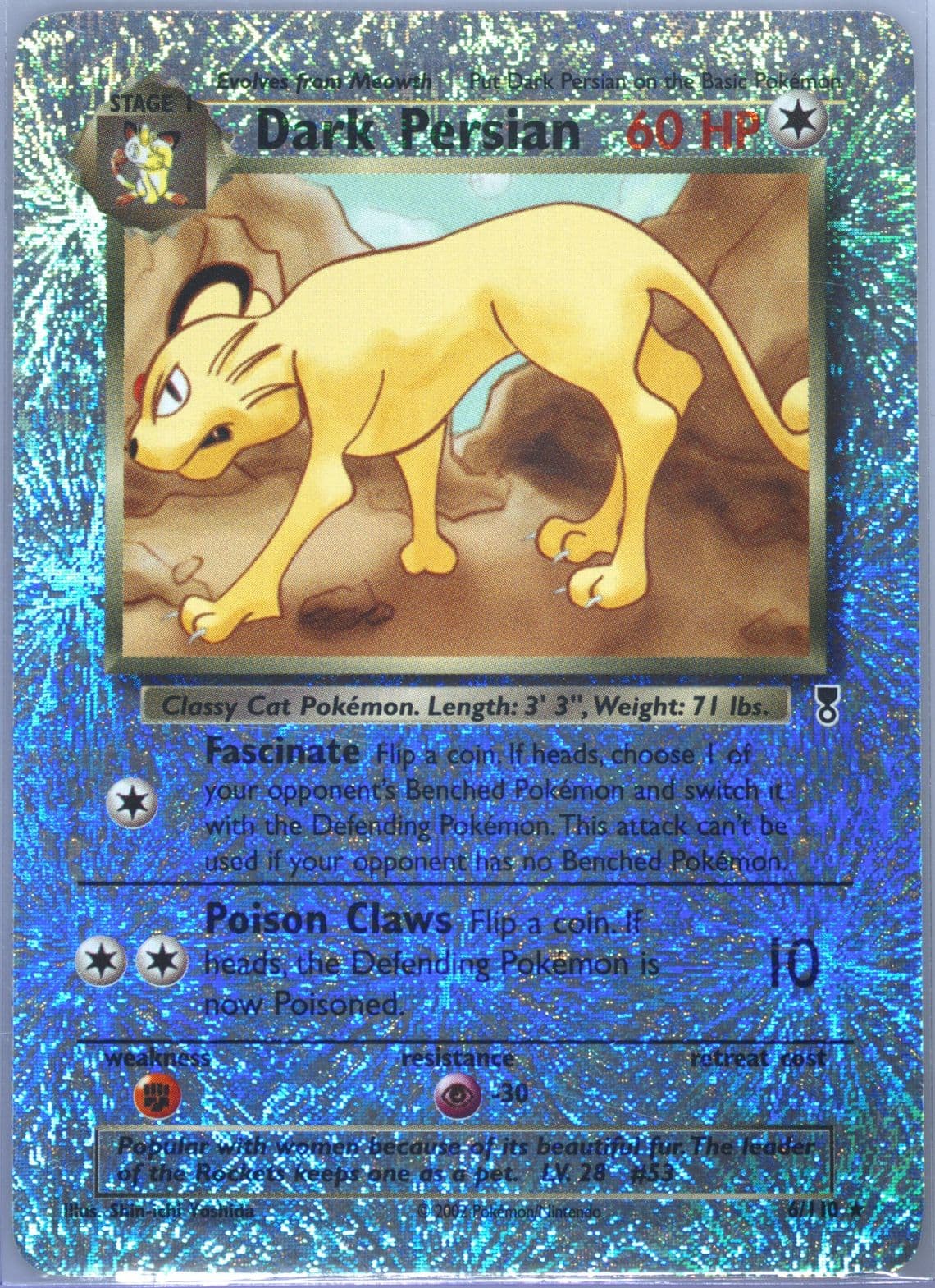 Dark Persian-Reverse Foil (6) 2002 Pokemon Legendary Collection