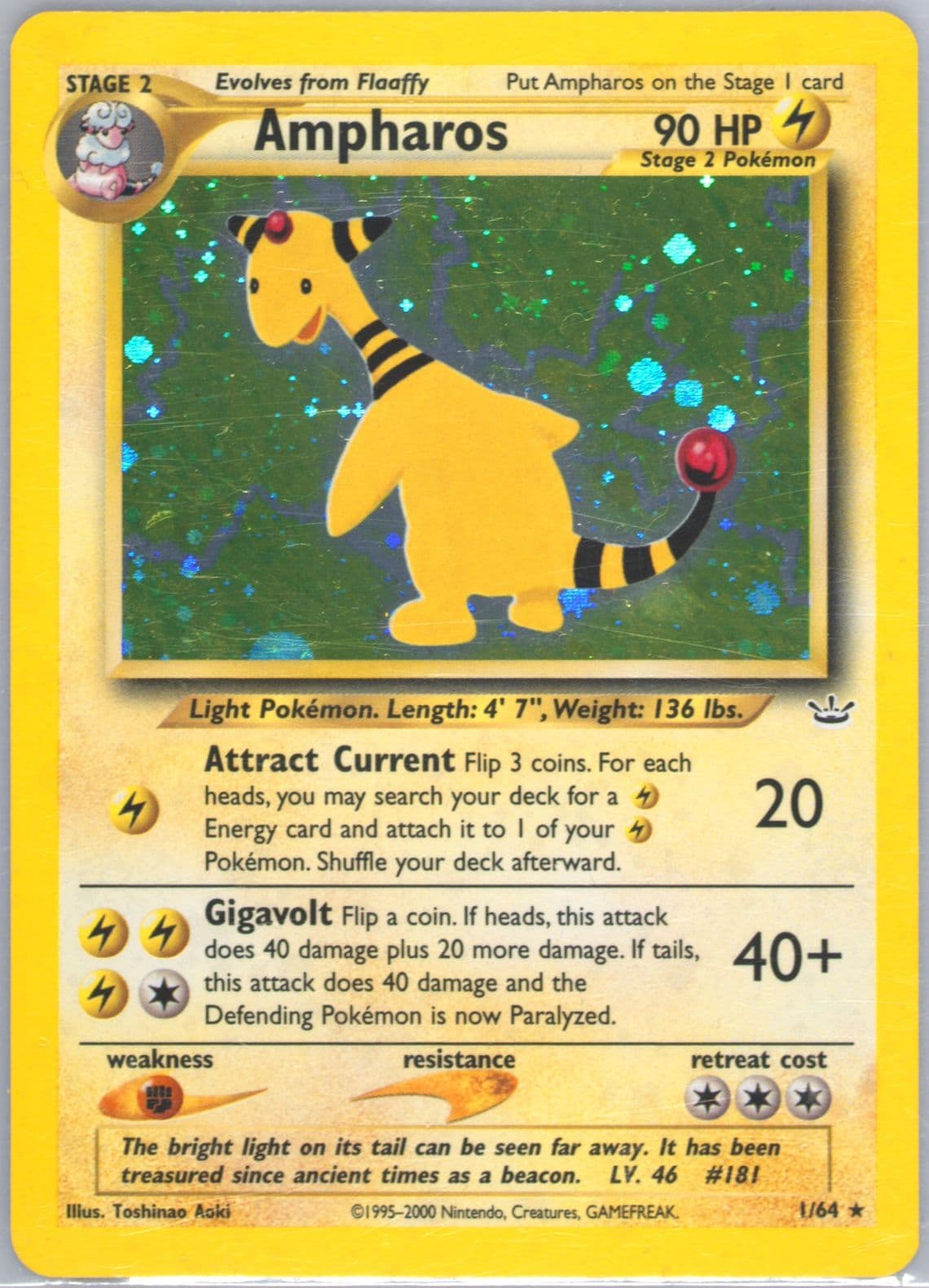 Ampharos-Holo (1) 2001 Pokemon Neo Revelation