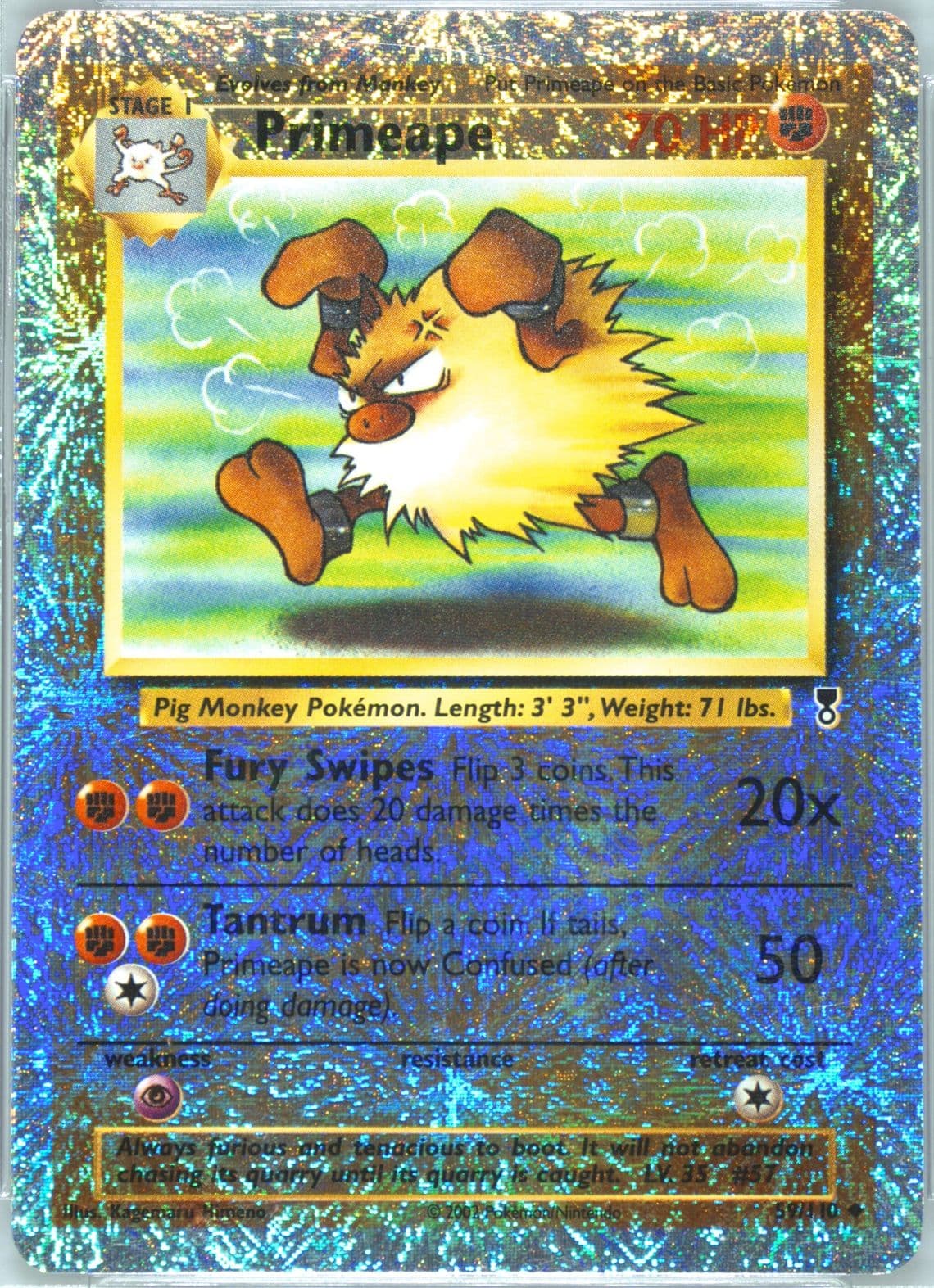 Primeape-Reverse Foil (59) 2002 Pokemon Legendary Collection