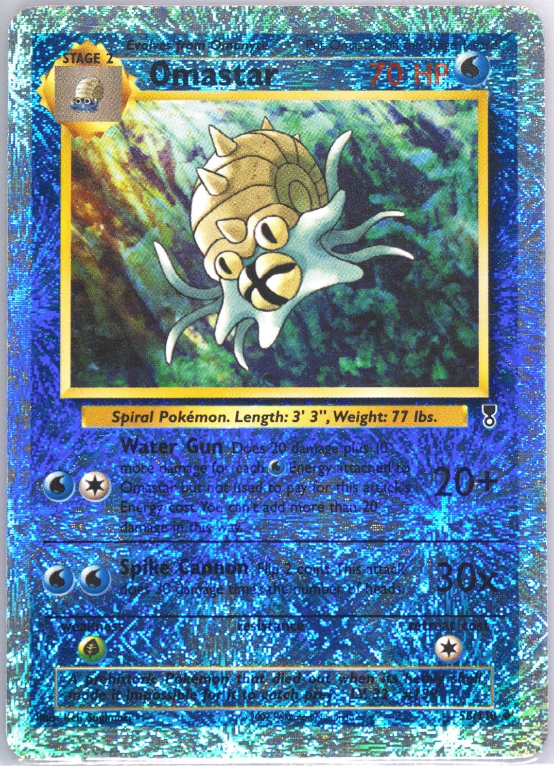Omastar-Reverse Foil (58) 2002 Pokemon Legendary Collection