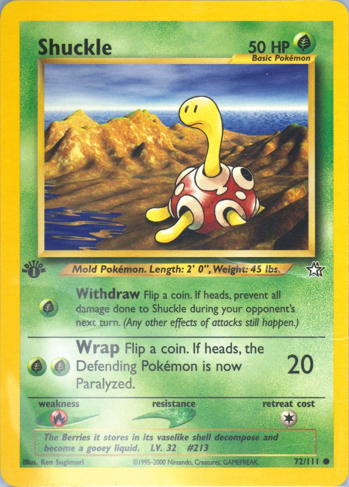 Shuckle (72) 2000 Pokemon Neo Genesis 1st Edition