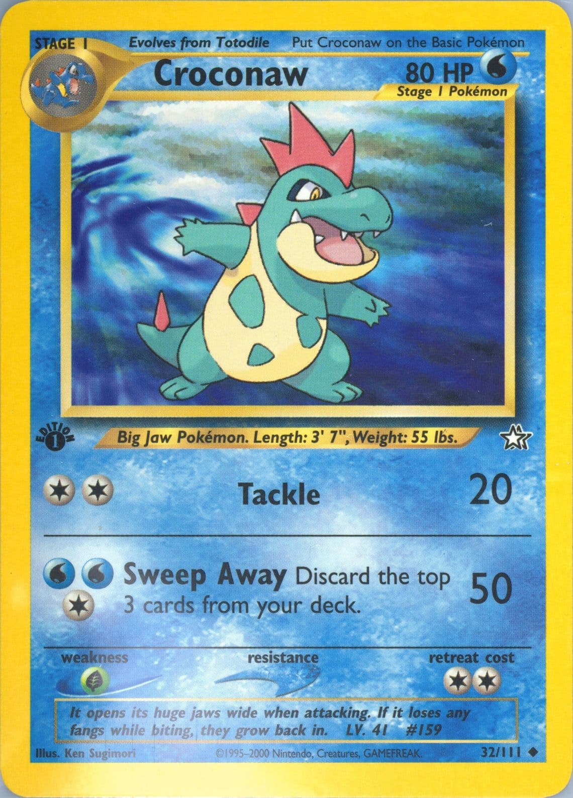 Croconaw (32) 2000 Pokemon Neo Genesis 1st Edition