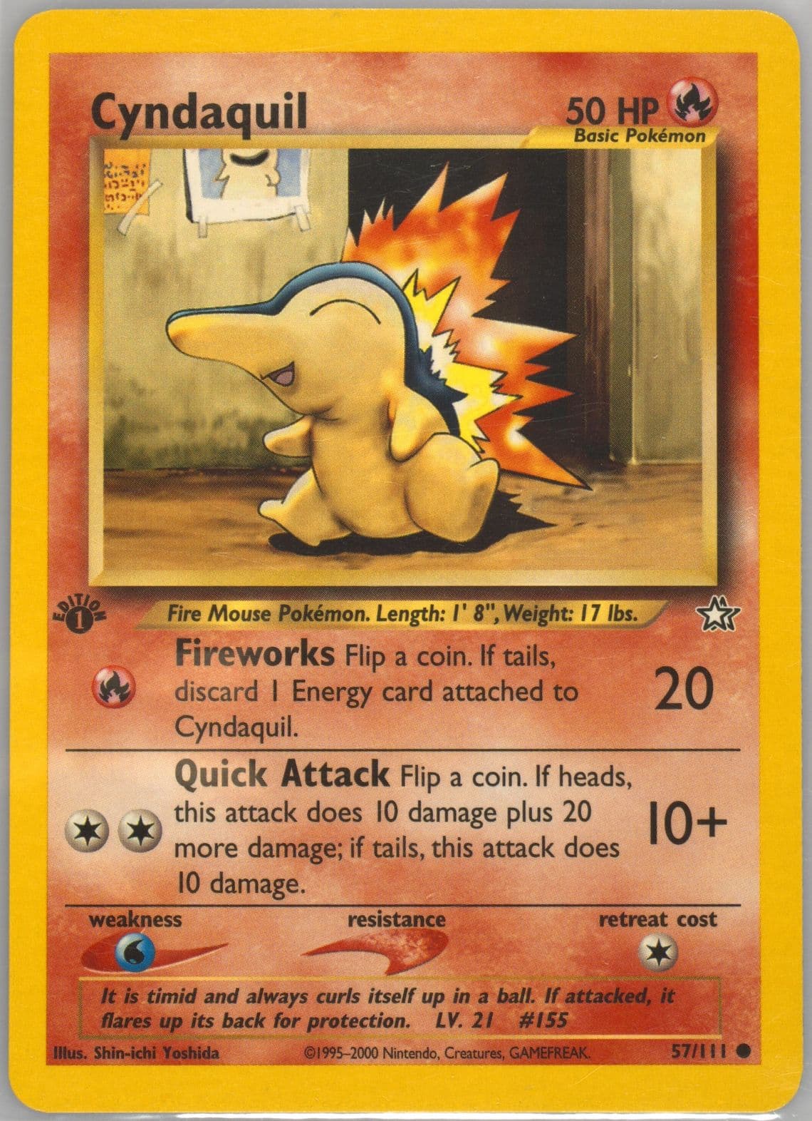Cyndaquil (57) 2000 Pokemon Neo Genesis 1st Edition