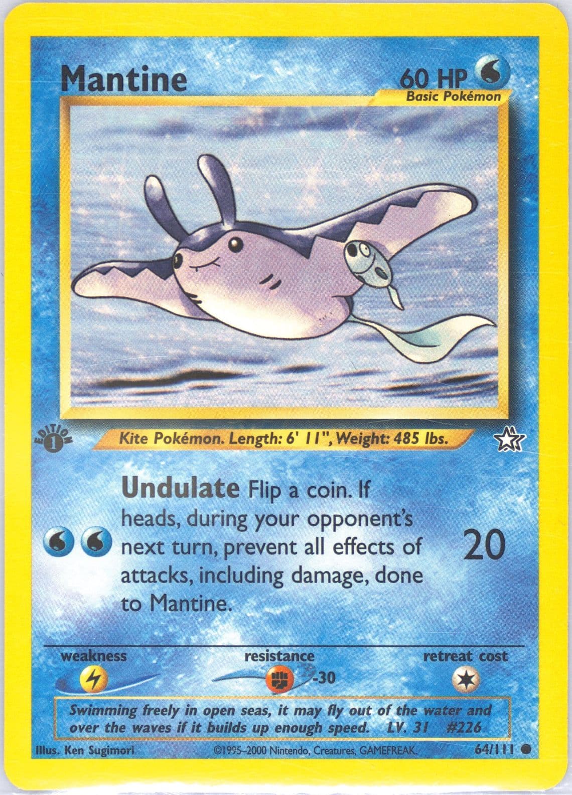 Mantine (64) 2000 Pokemon Neo Genesis 1st Edition