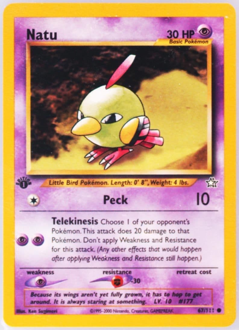 Natu (67) 2000 Pokemon Neo Genesis 1st Edition