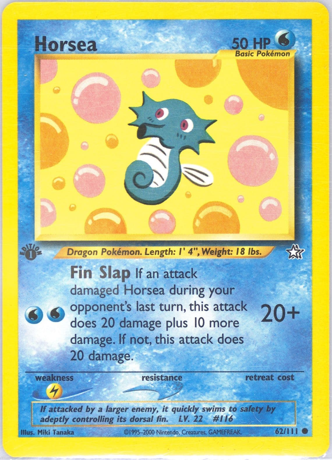 Horsea (62) 2000 Pokemon Neo Genesis 1st Edition