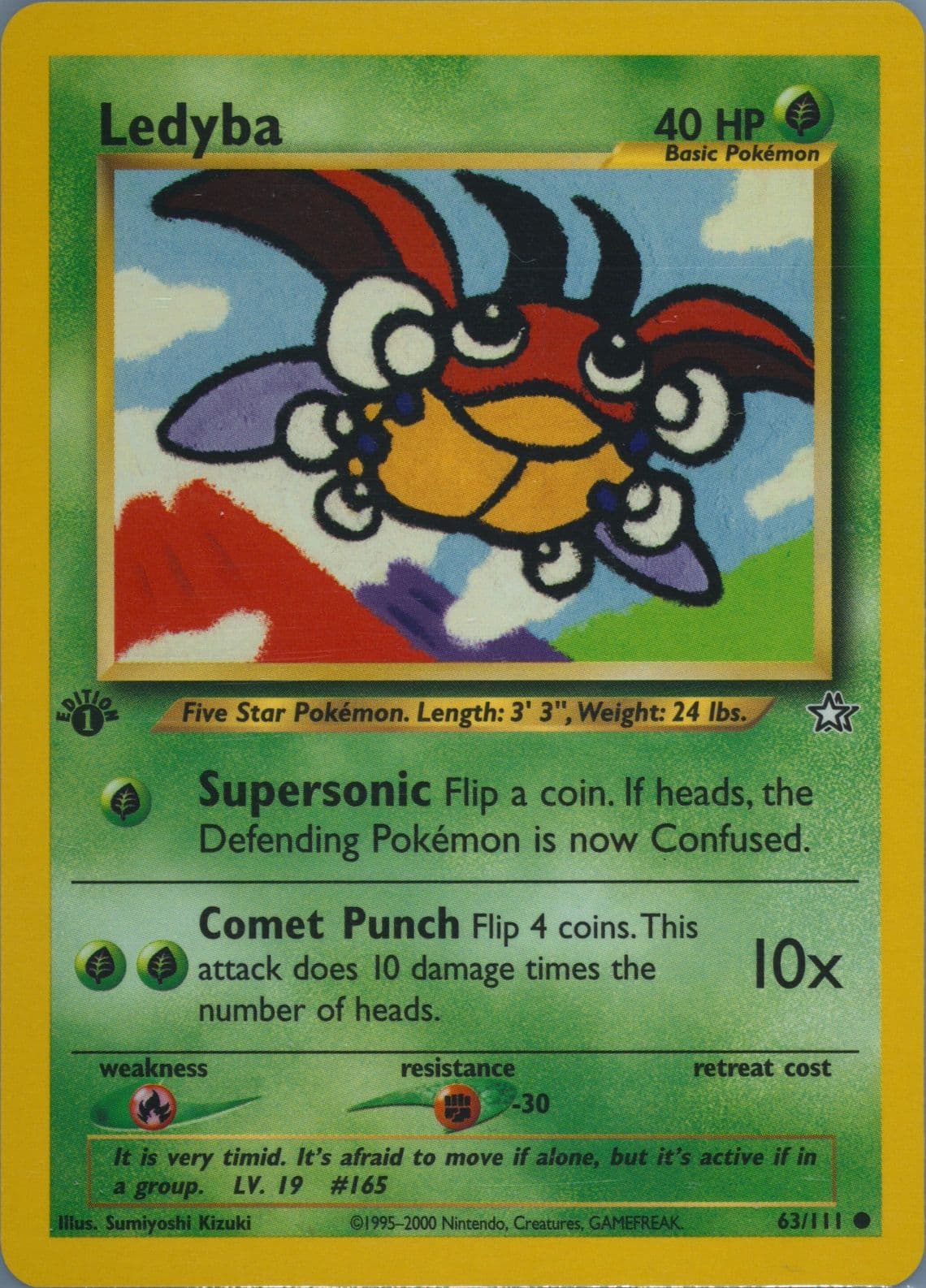 Ledyba (63) 2000 Pokemon Neo Genesis 1st Edition
