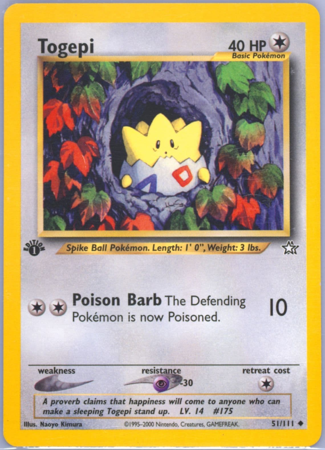 Togepi (51) 2000 Pokemon Neo Genesis 1st Edition