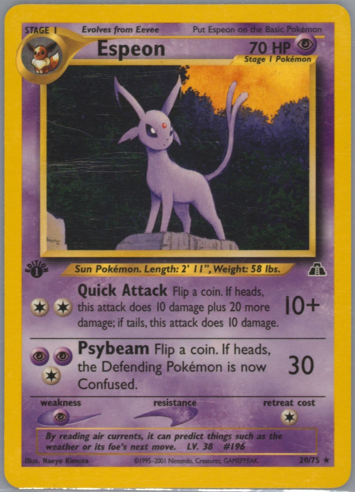 Espeon 1st Edition (20) 2001 Pokemon Neo Discovery