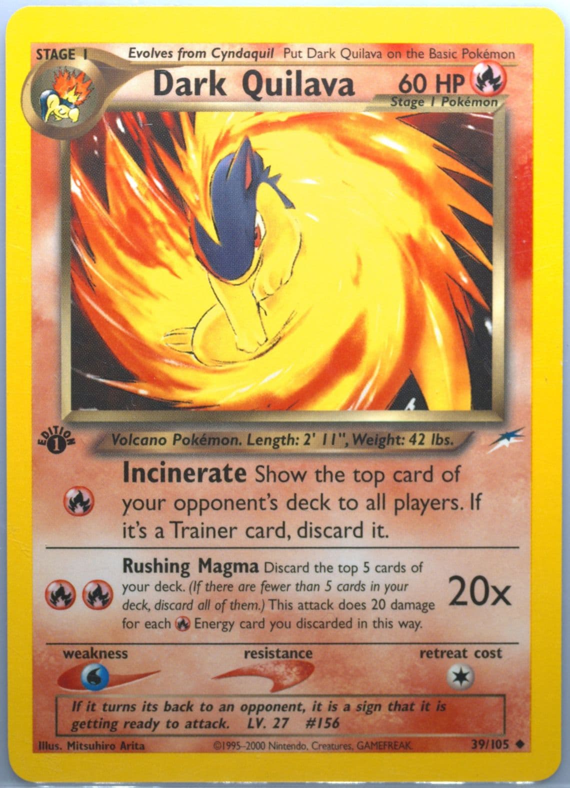 Dark Quilava 1st Edition (39) 2002 Pokemon Neo Destiny