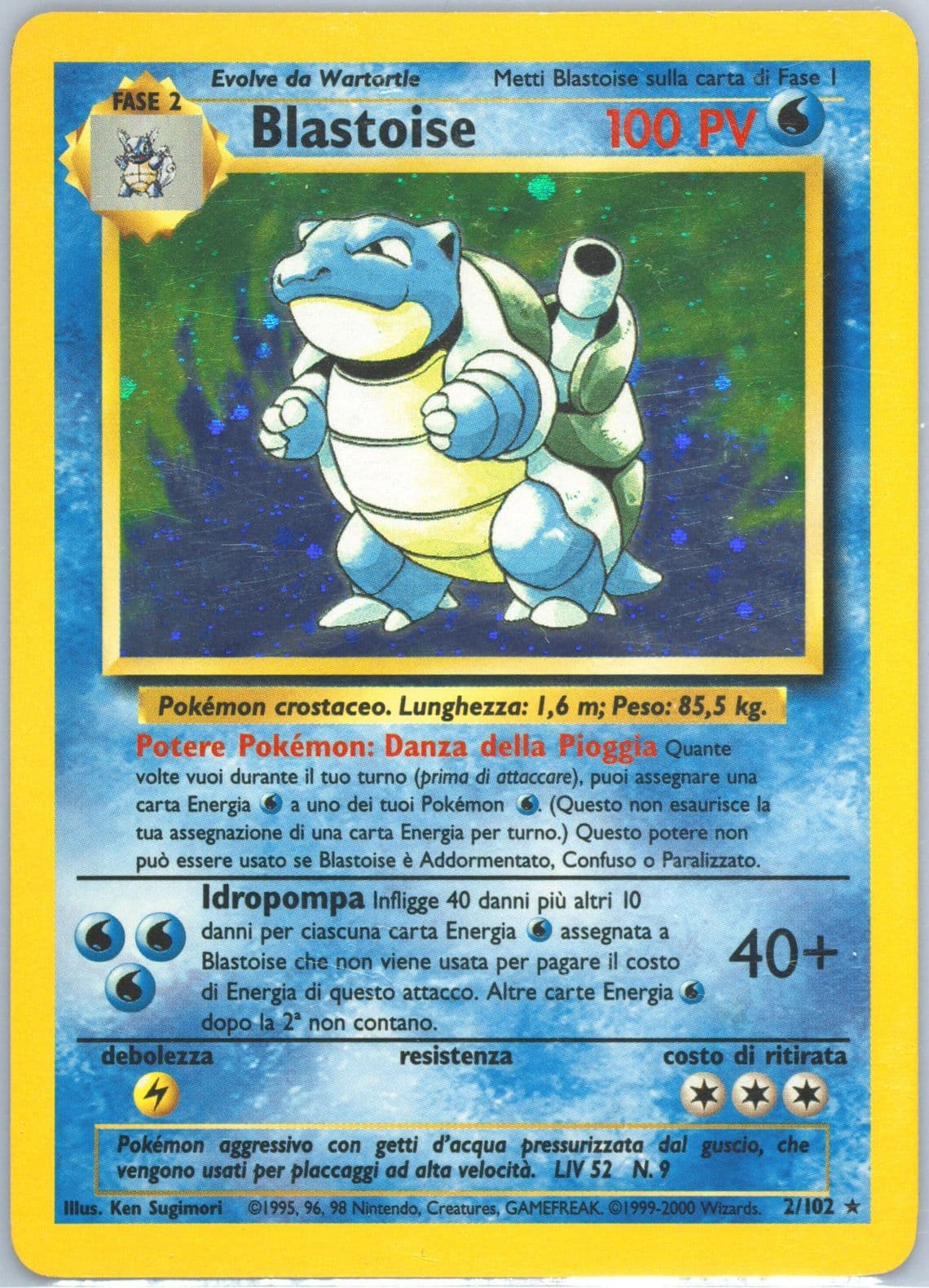 Blastoise-Holo Italian (2) 2000 Pokemon Game