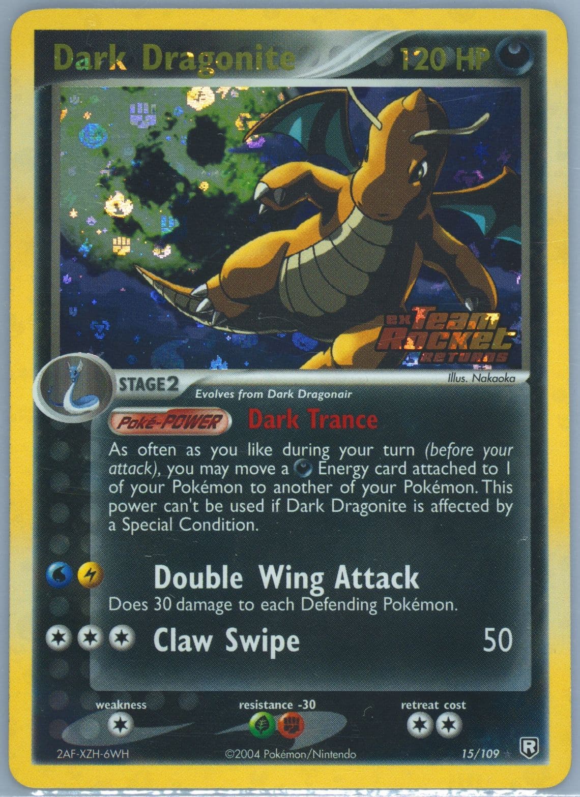 Dark Dragonite-Reverse Foil (15) 2004 Pokemon EX Team Rocket Returns
