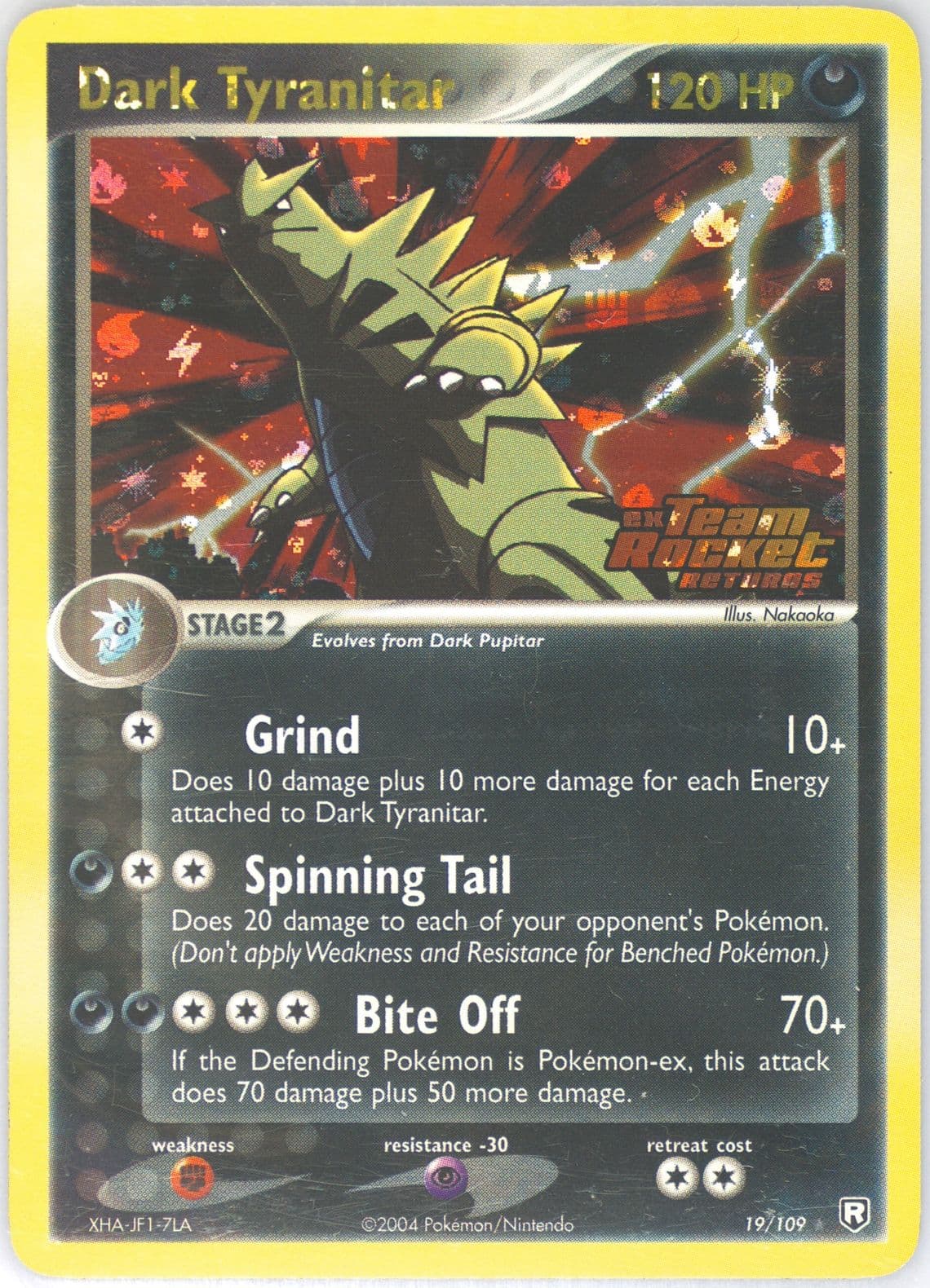 Dark Tyranitar-Reverse Foil (19) 2004 Pokemon EX Team Rocket Returns