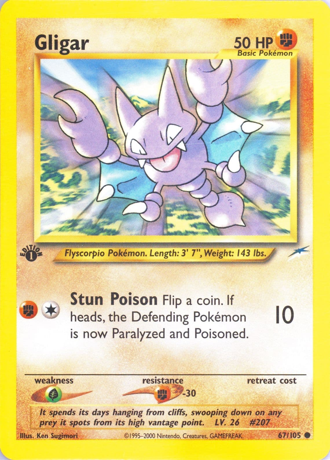 Gligar 1st Edition (67) 2002 Pokemon Neo Destiny