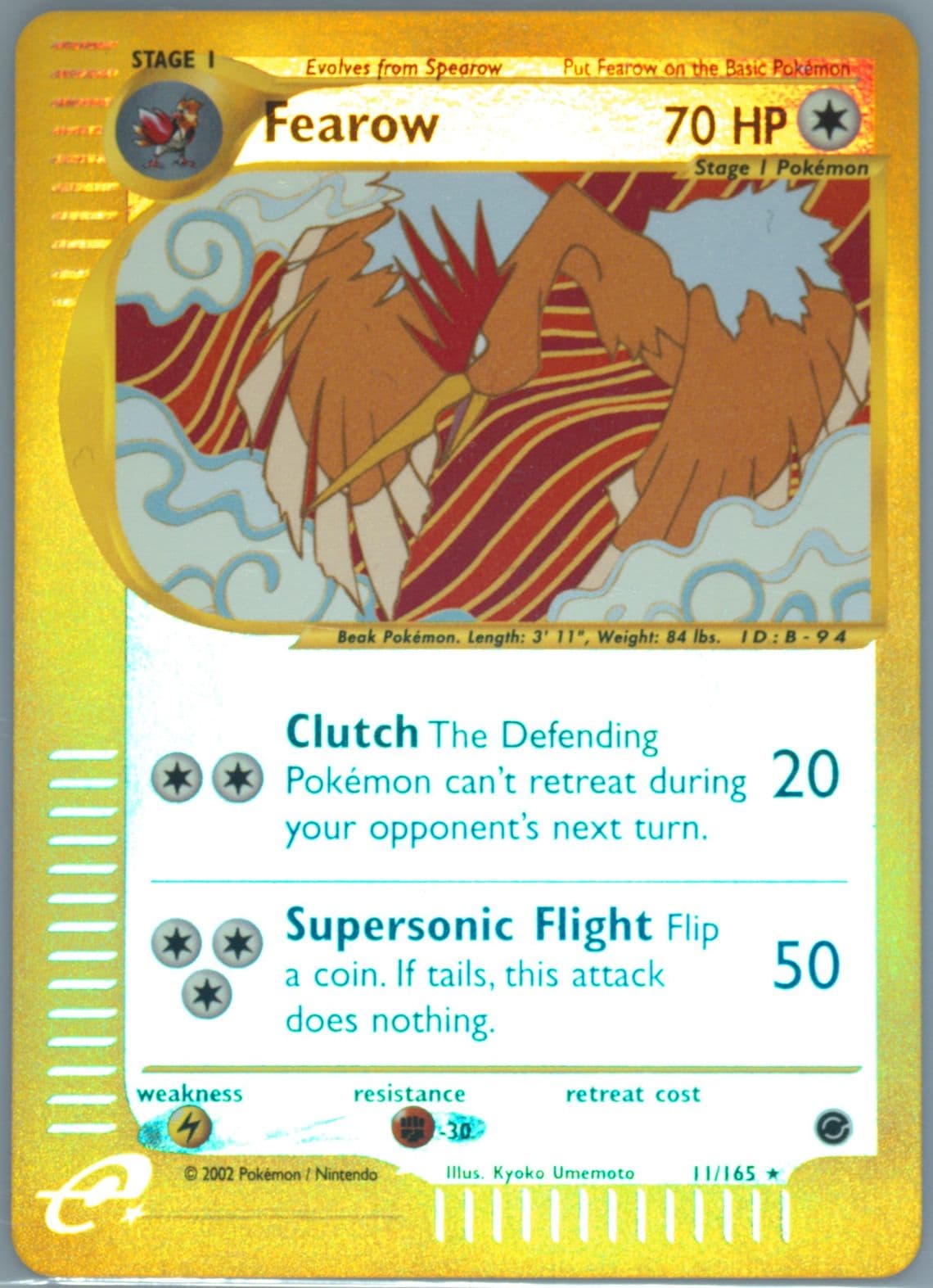 Fearow-Reverse Foil (11) 2002 Pokemon Expedition
