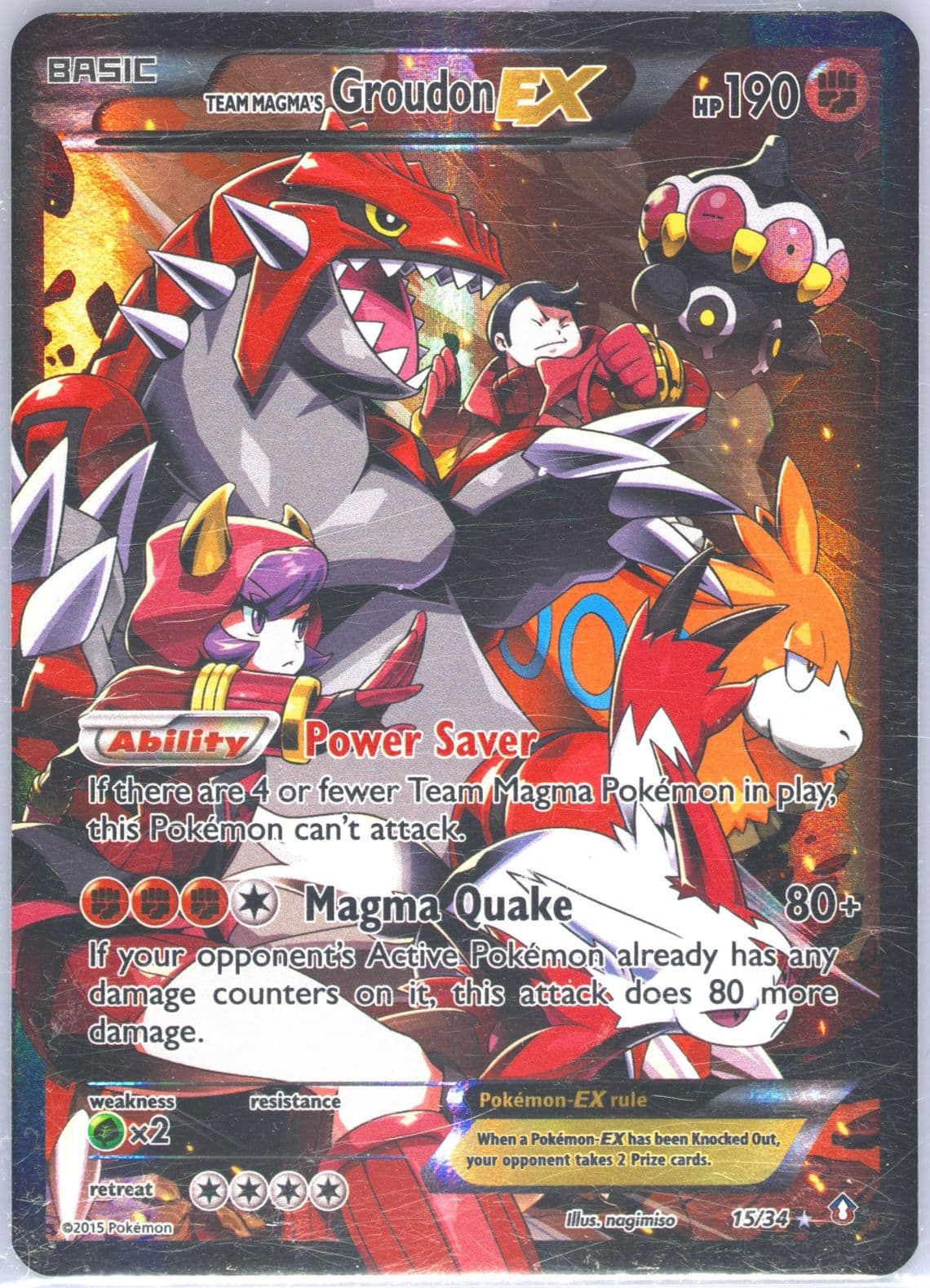 Full Art/Team Magma's Groudon EX (15) 2015 Pokemon XY Double Crisis