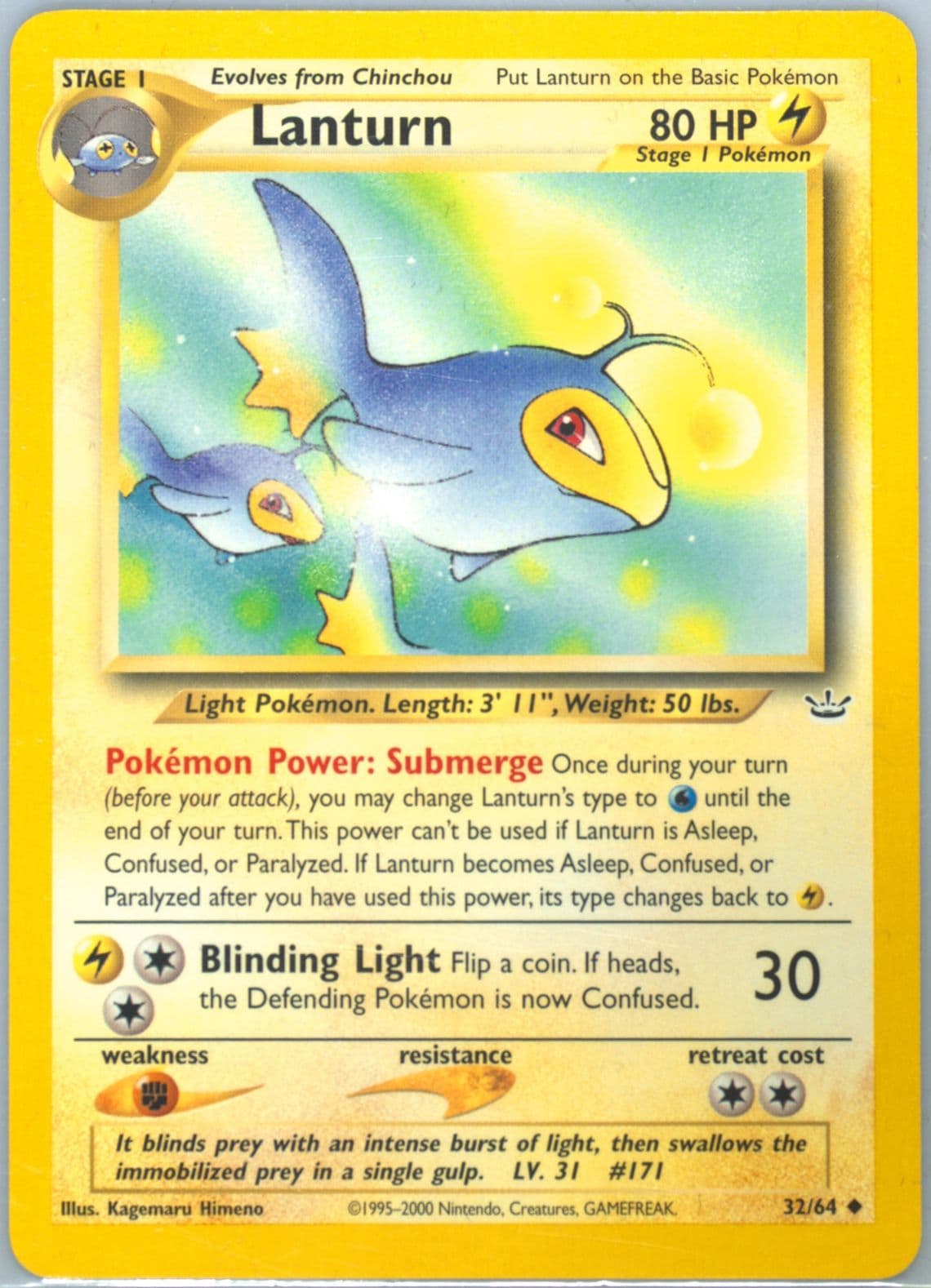 Lanturn (32) 2001 Pokemon Neo Revelation