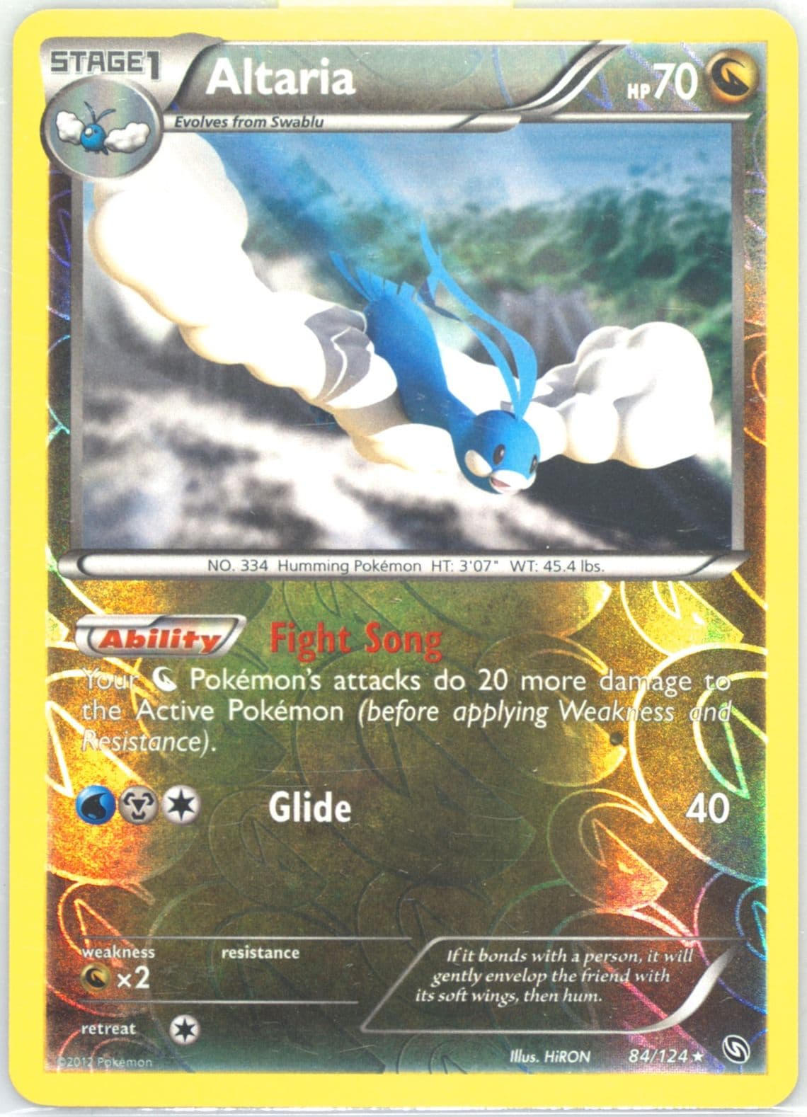 Altaria-Reverse Foil (84) 2012 Pokemon Black & White Dragons Exalted