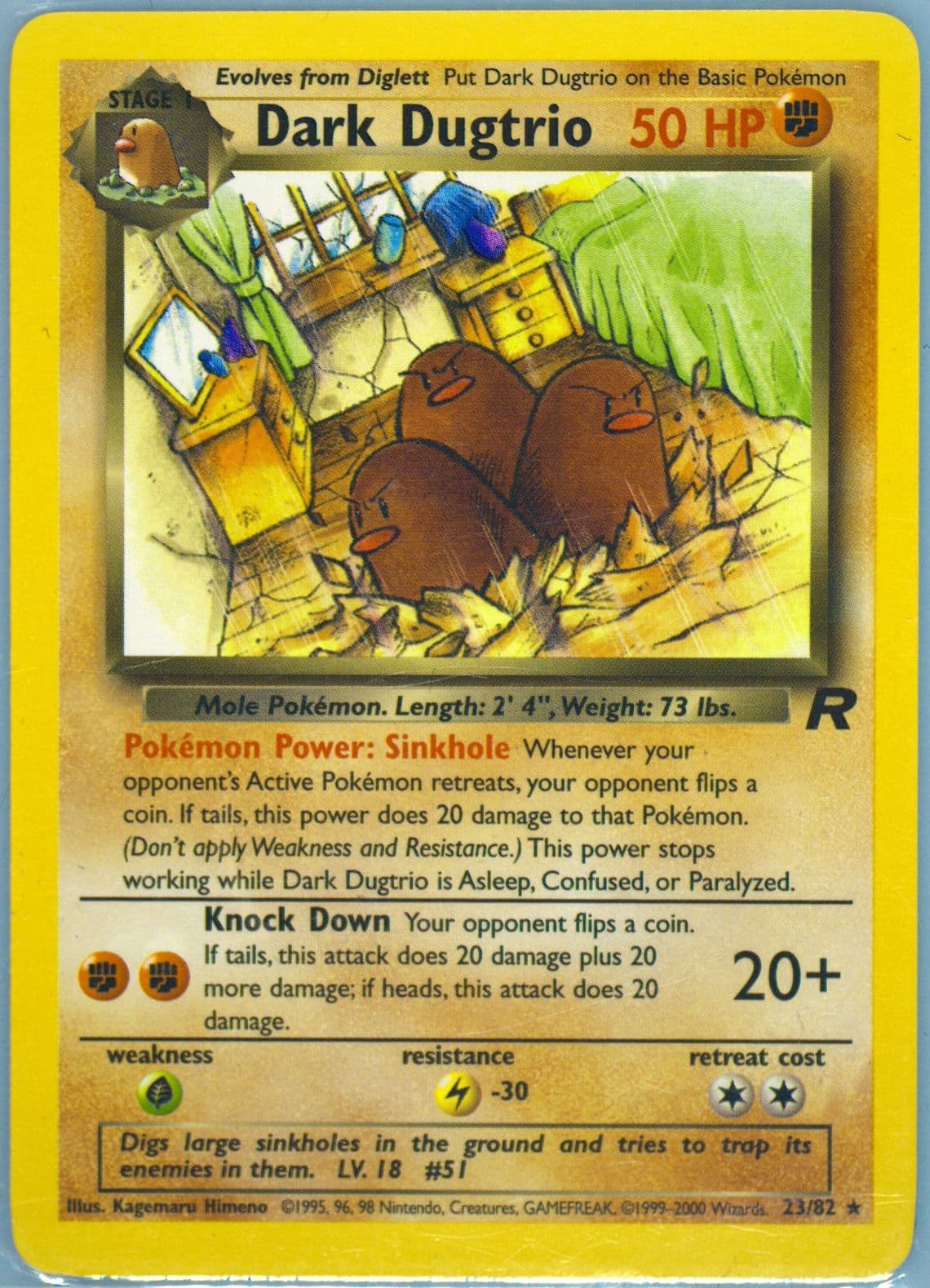 Dark Dugtrio (23) 2000 Pokemon Rocket