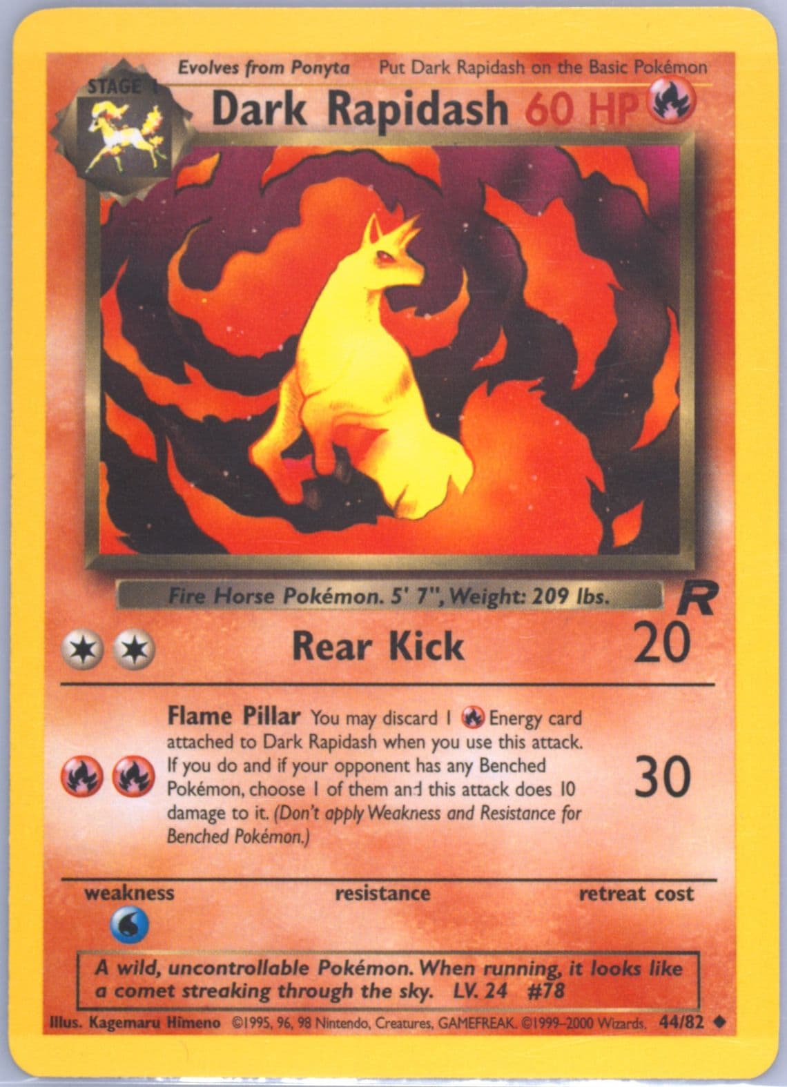 Dark Rapidash (44) 2000 Pokemon Rocket