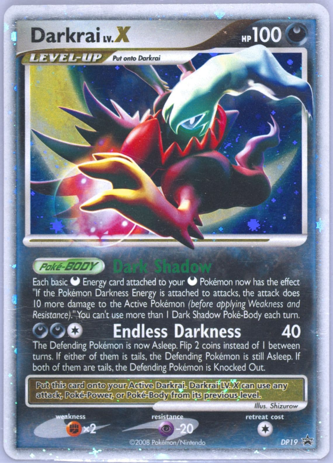 Darkrai LV.X-Holo (DP19) 2008 Pokemon Diamond & Pearl Black Star Promo
