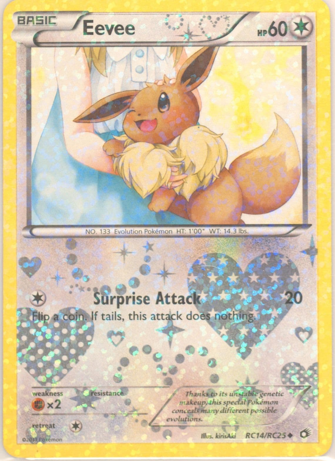 Eevee (RC14) 2013 Pokemon Black & White Legendary Treasures Radiant Collection