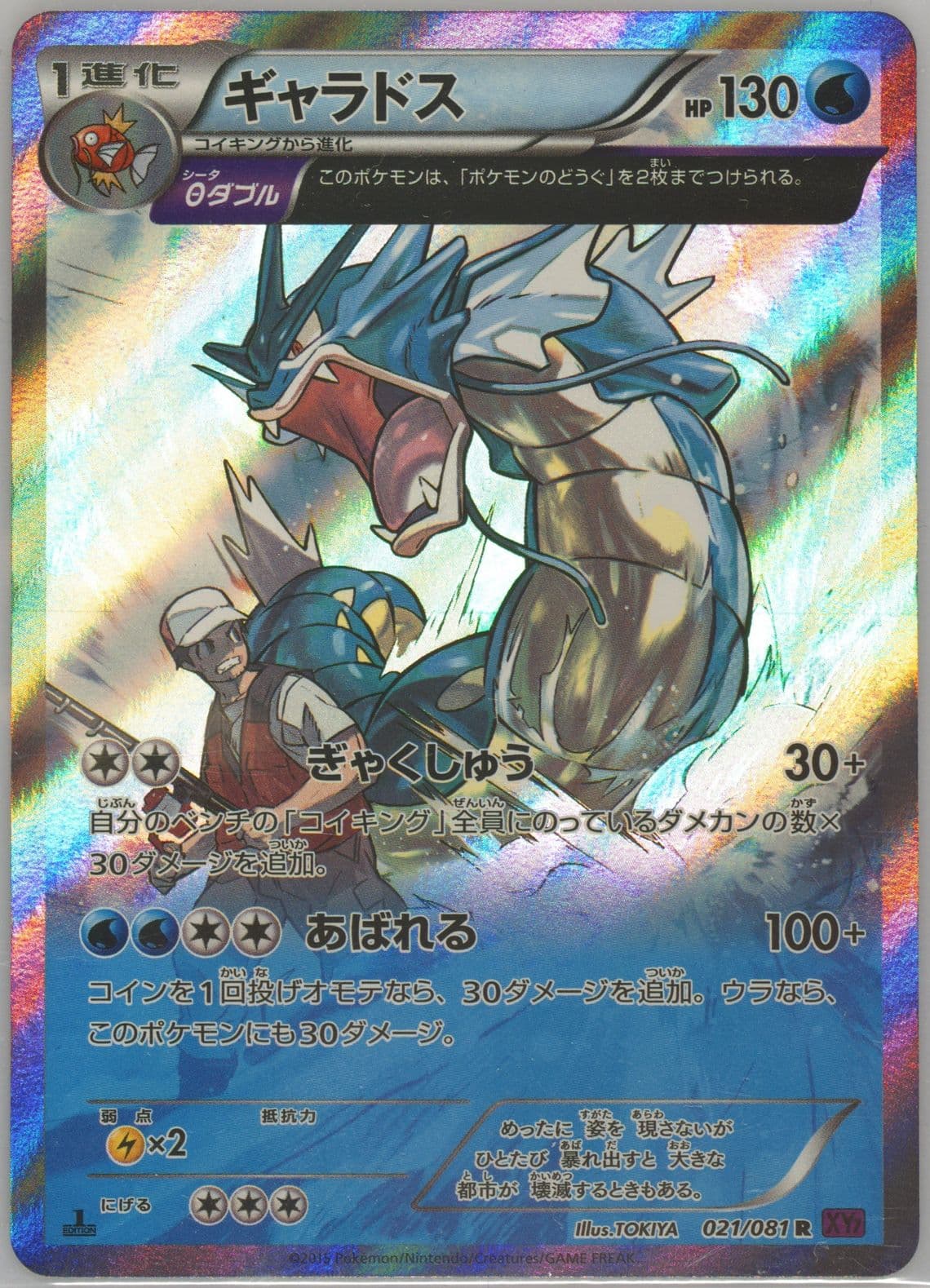 Gyarados-Holo 1st Edition (021) 2015 Pokemon Japanese XY Bandit Ring