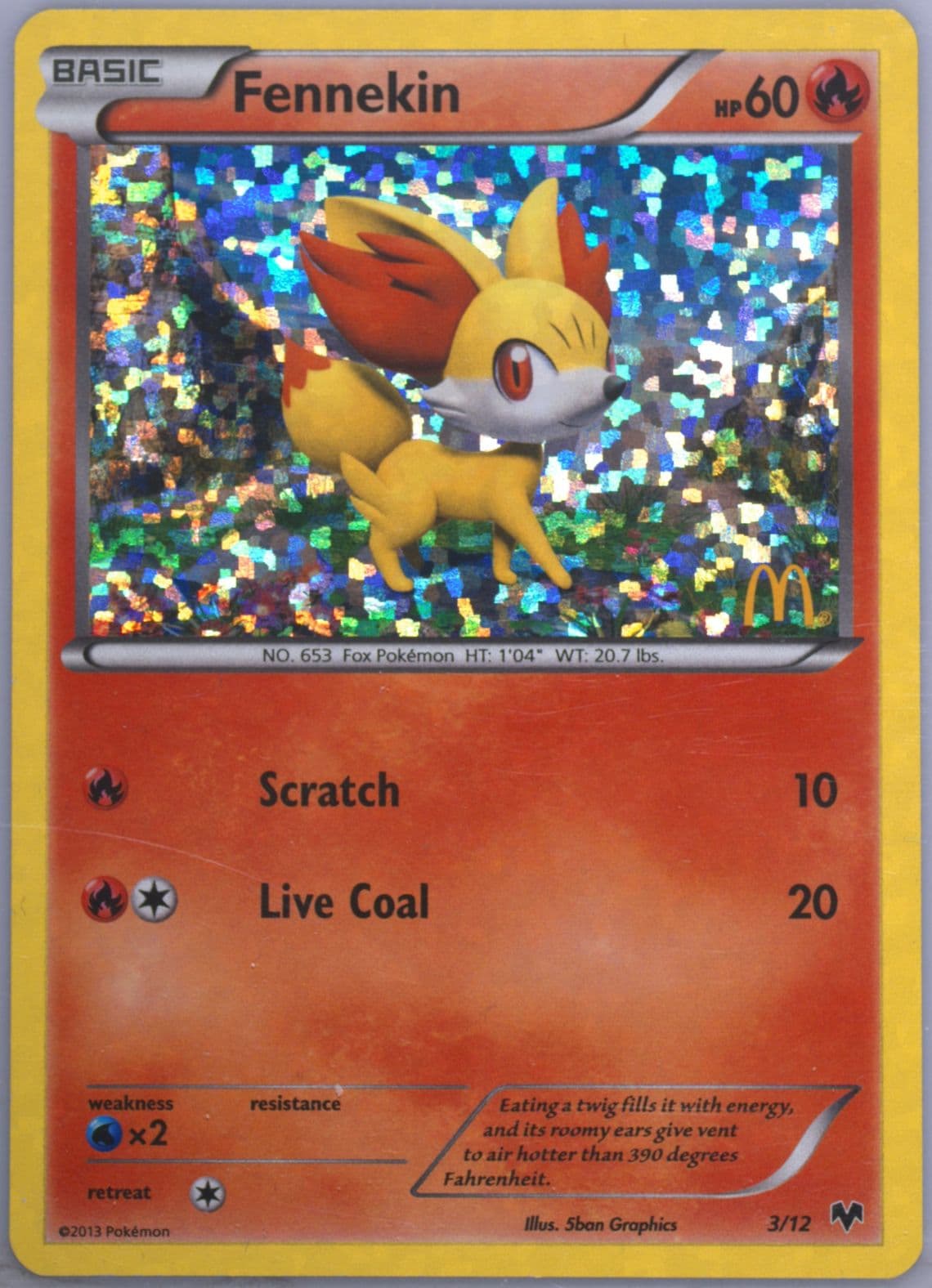 Fennekin (3) 2014 Pokemon McDonald's Collection