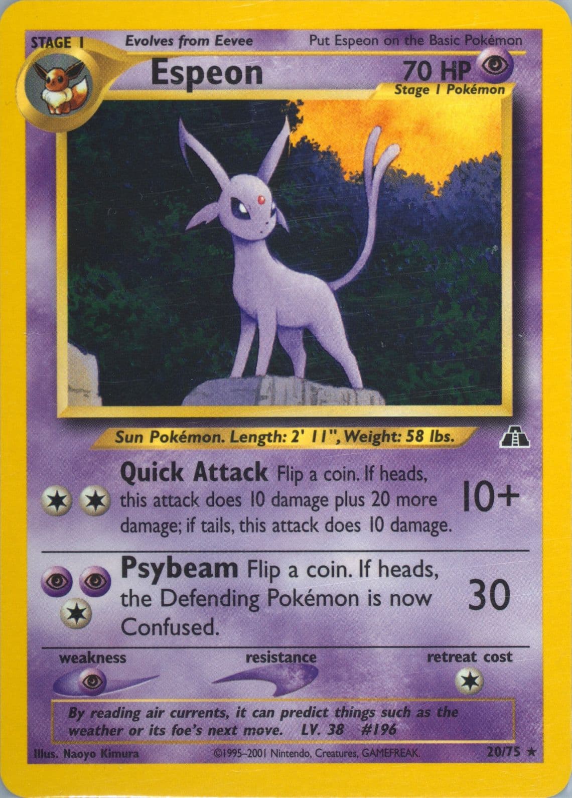 Espeon (20) 2001 Pokemon Neo Discovery