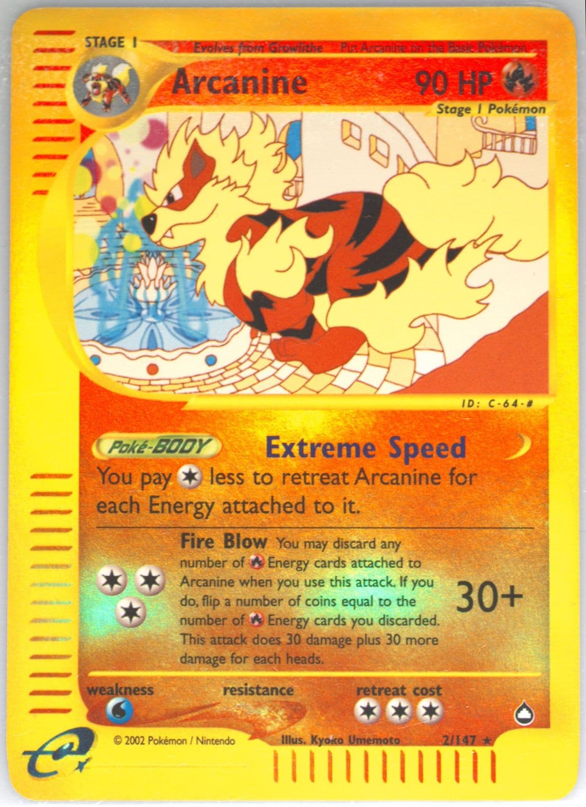 Arcanine-Reverse Foil (2) 2003 Pokemon Aquapolis