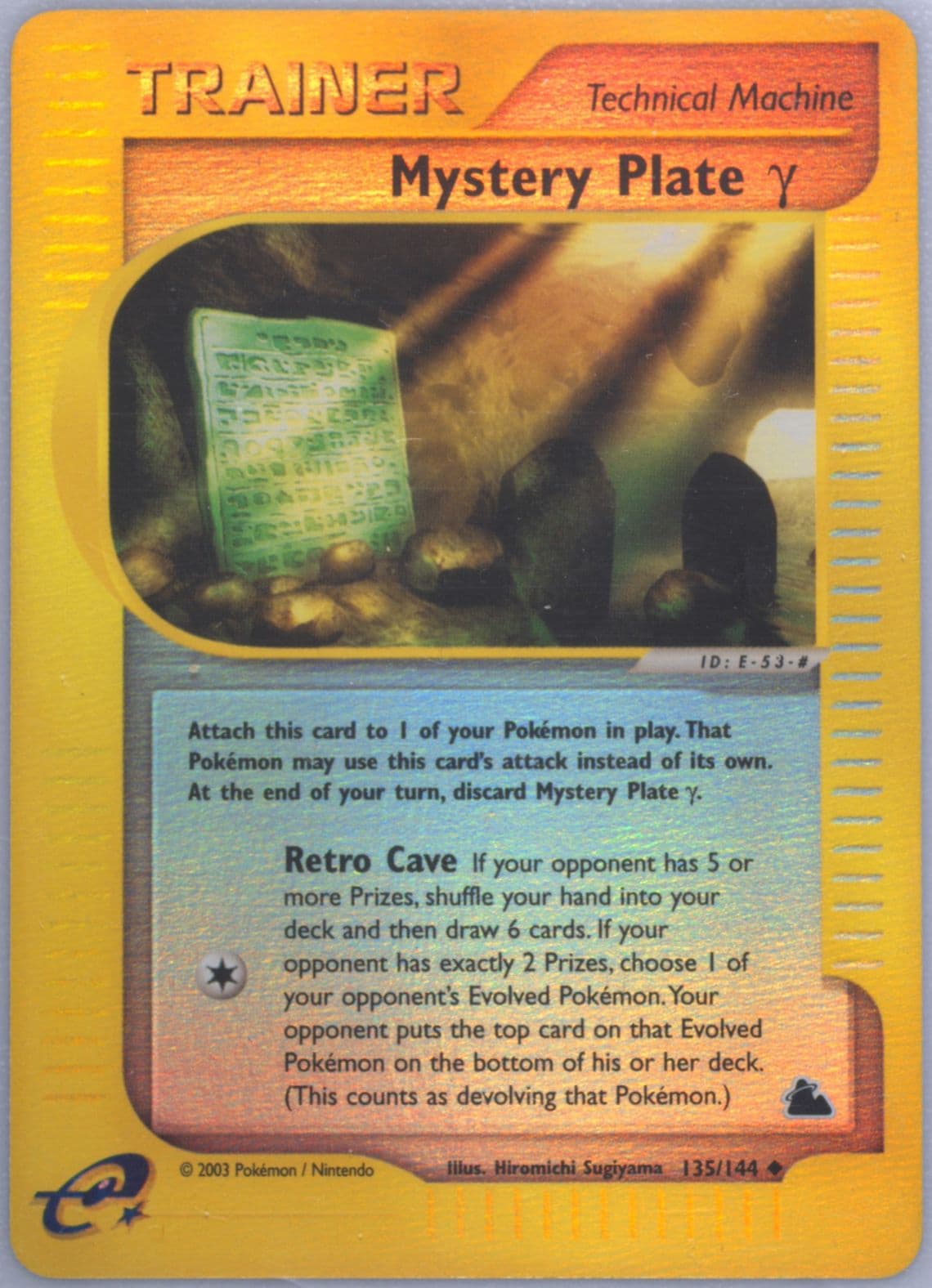 Mystery Plate Y-Reverse Foil (135) 2003 Pokemon Skyridge