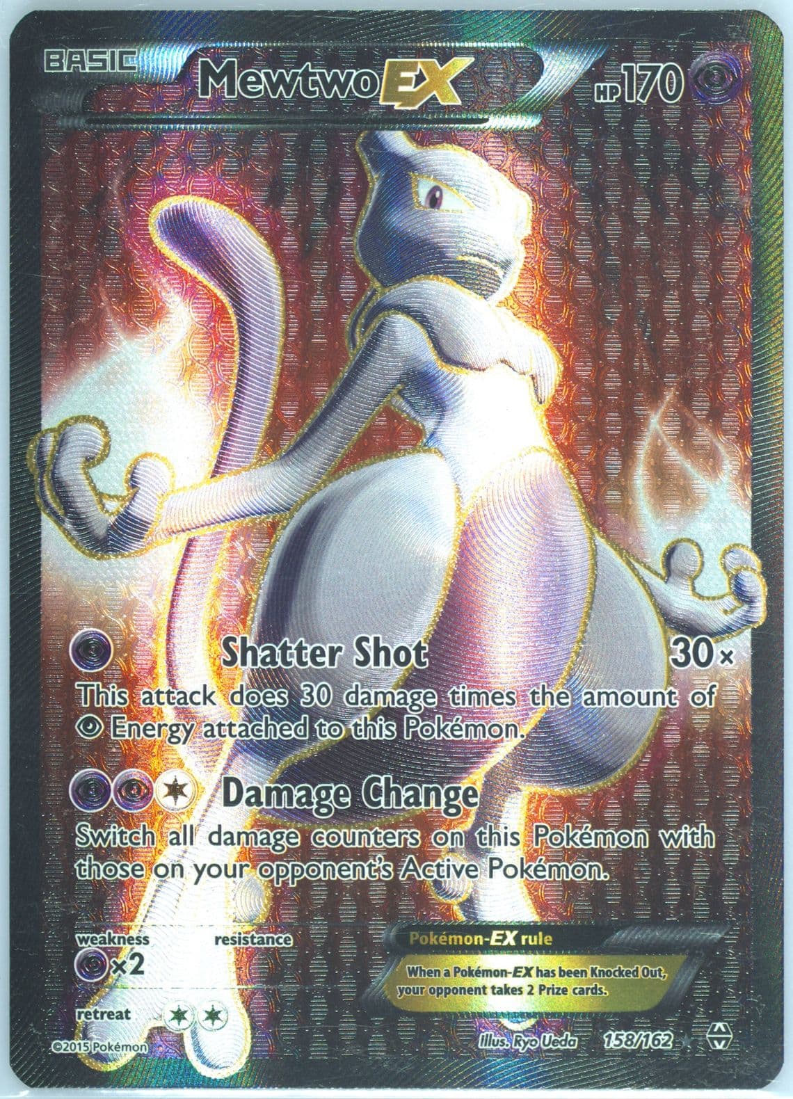 Full Art/Mewtwo EX (158) 2015 Pokemon XY Breakthrough