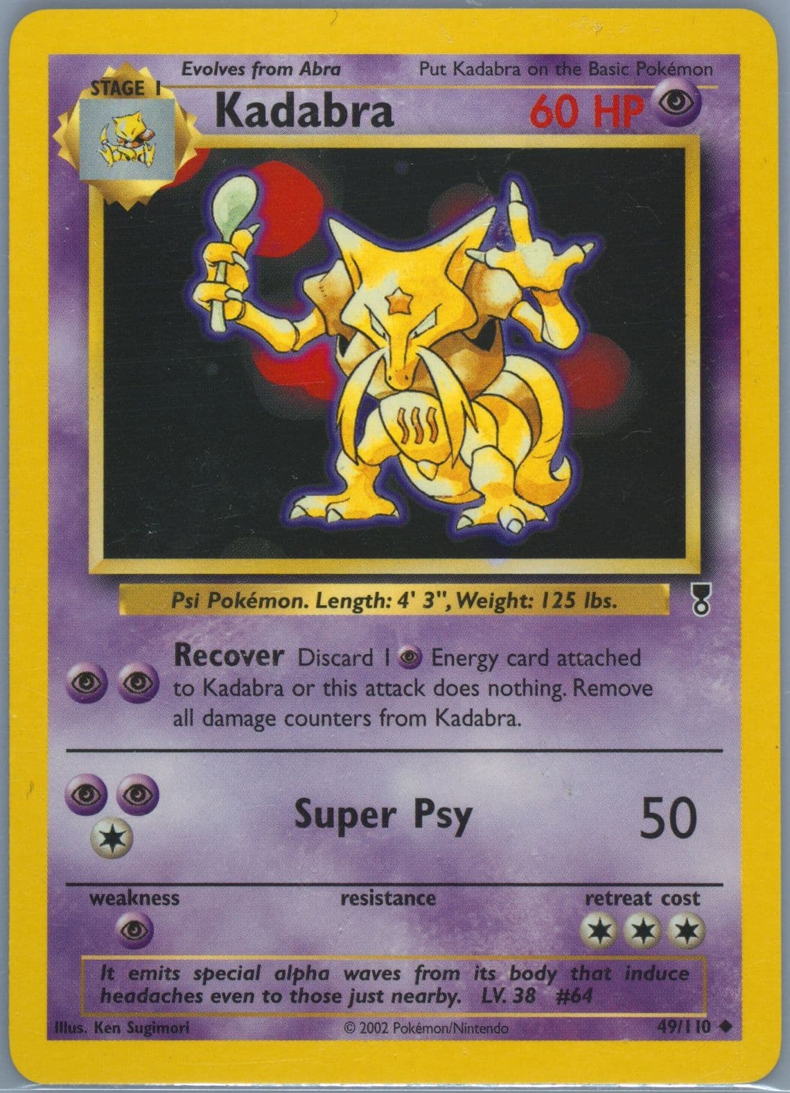 Kadabra (49) 2002 Pokemon Legendary Collection