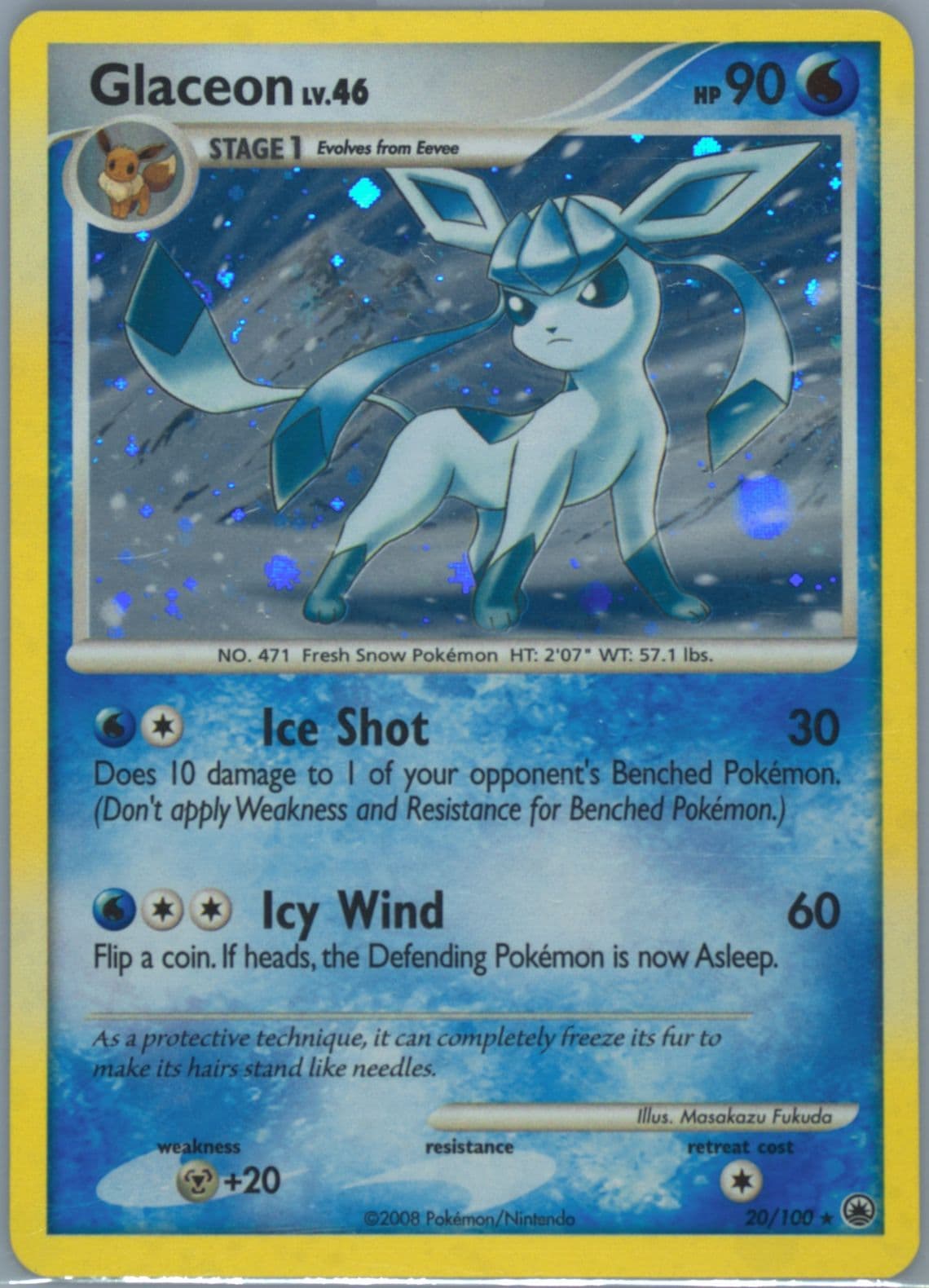 Glaceon-Holo Cosmos (20) 2008 Pokemon Diamond & Pearl Majestic Dawn