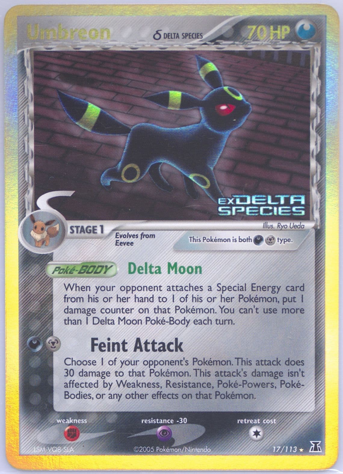 Umbreon-Reverse Foil (17) 2005 Pokemon EX Delta Species