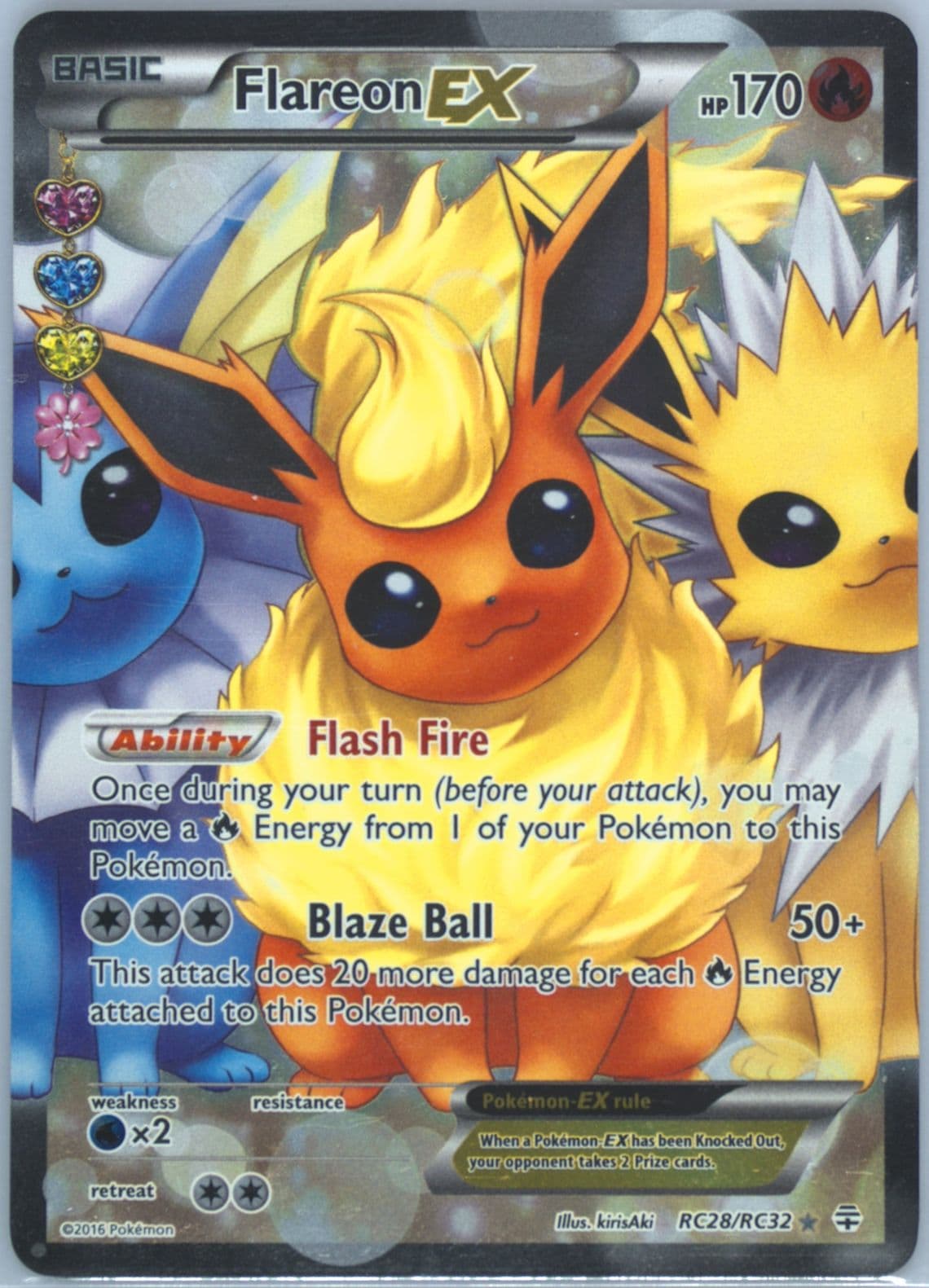 Full Art/Flareon EX (RC28) 2016 Pokemon XY Generations Radiant Collection