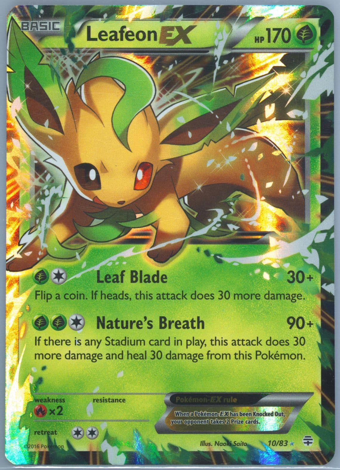 Leafeon EX (10) 2016 Pokemon XY Generations