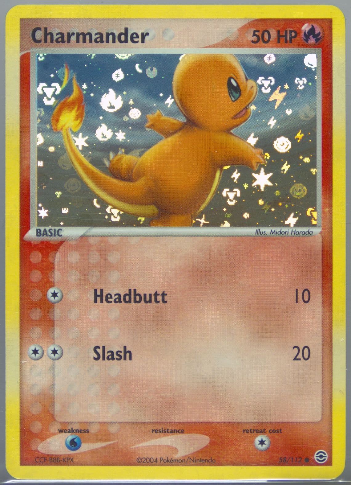 Charmander-Reverse Foil (58) 2004 Pokemon EX Fire Red & Leaf Green