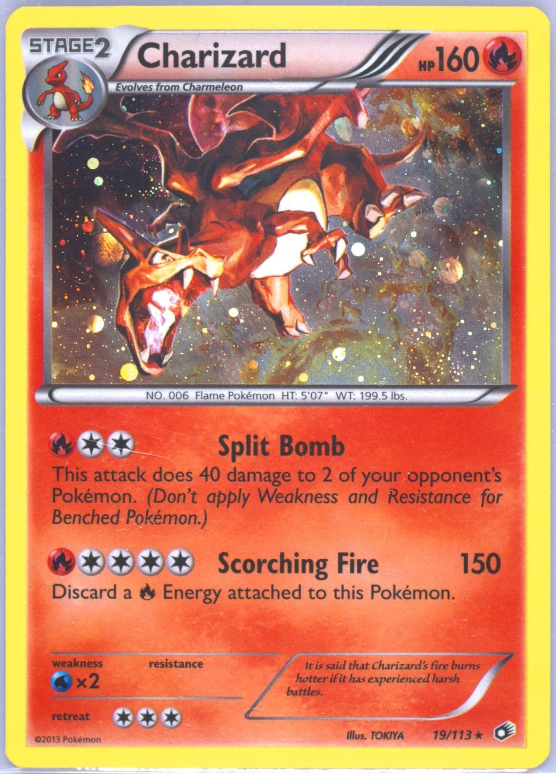 Charizard-Holo Cosmos-Mega Charizard (19) 2013 Pokemon Black & White Legendary Treasures