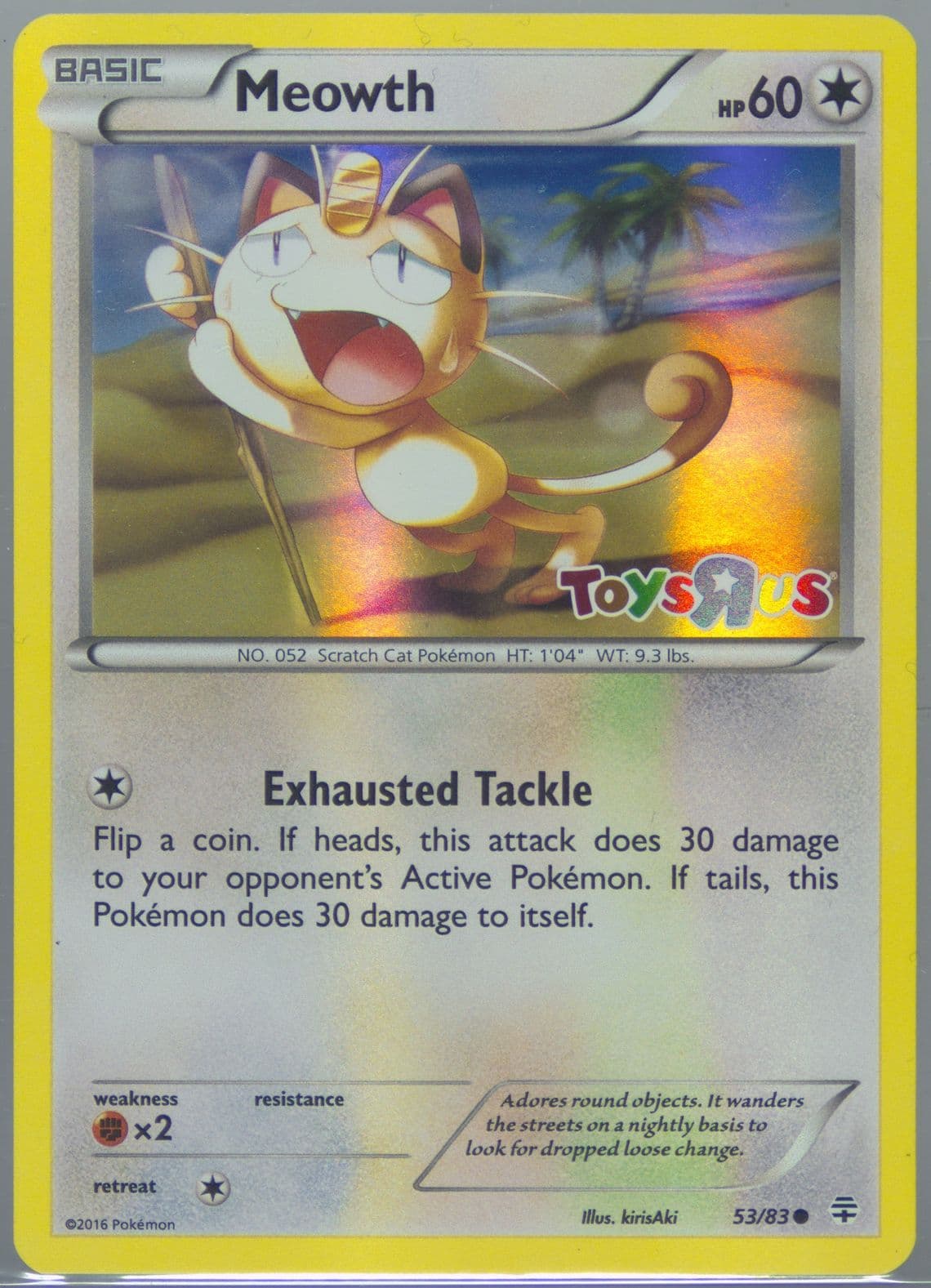 Meowth-Holo Toys R US (53) 2016 Pokemon XY Generations