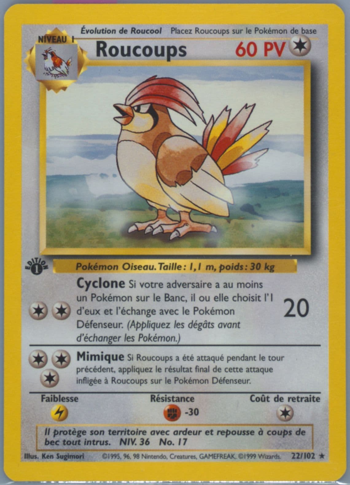 Roucoups 1st Edition (22) 1999 Pokemon French