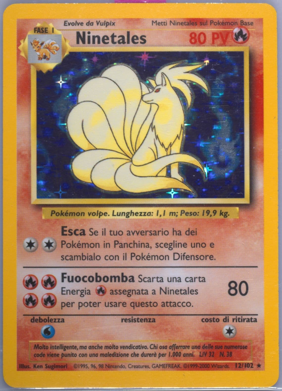 Ninetales-Holo Italian (12) 2000 Pokemon Game