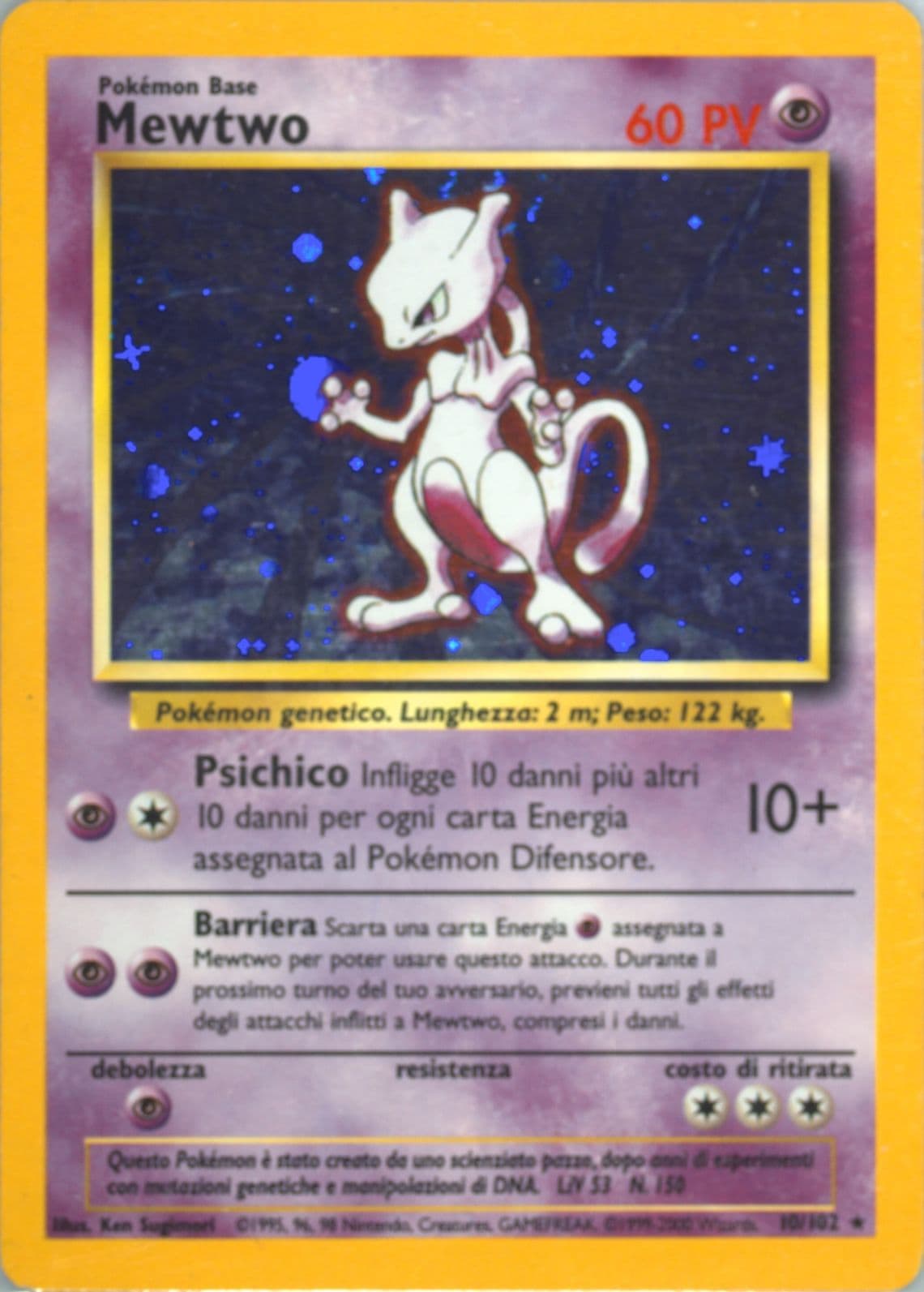 Mewtwo-Holo Italian (10) 2000 Pokemon Game