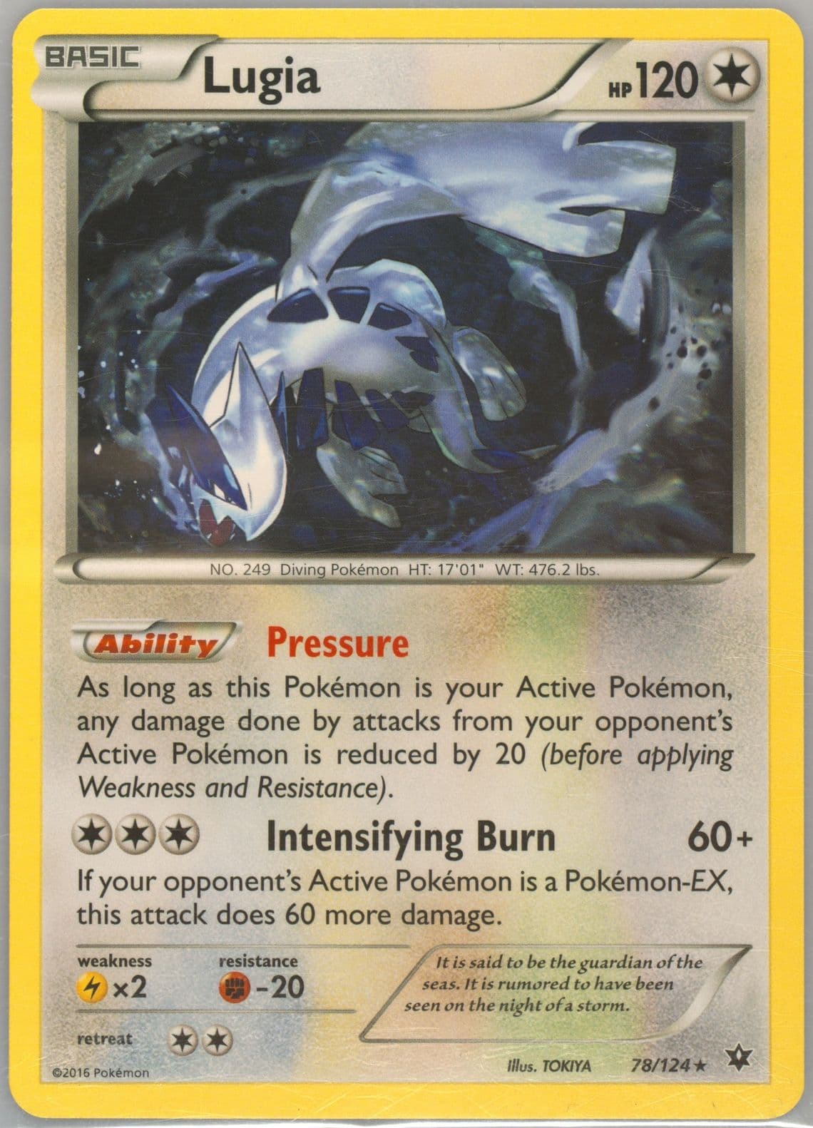 Lugia (78) 2016 Pokemon XY Fates Collide