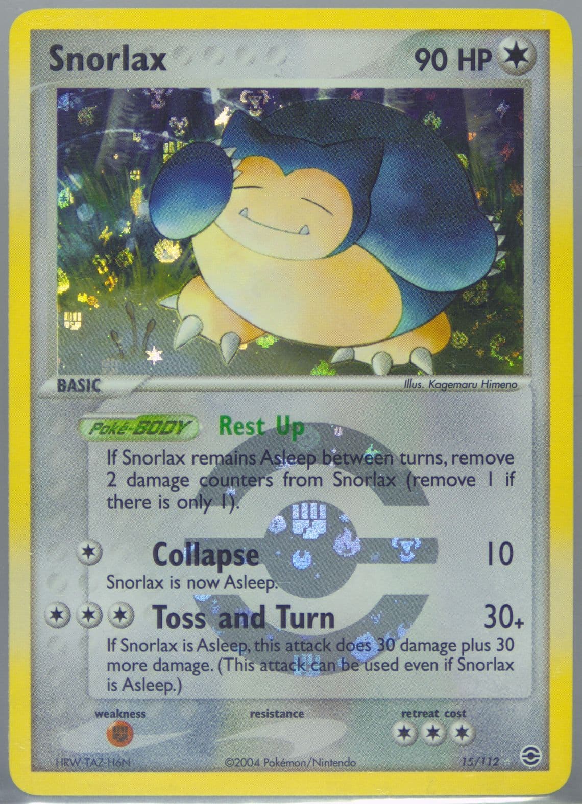 Snorlax-Reverse Foil (15) 2004 Pokemon EX Fire Red & Leaf Green