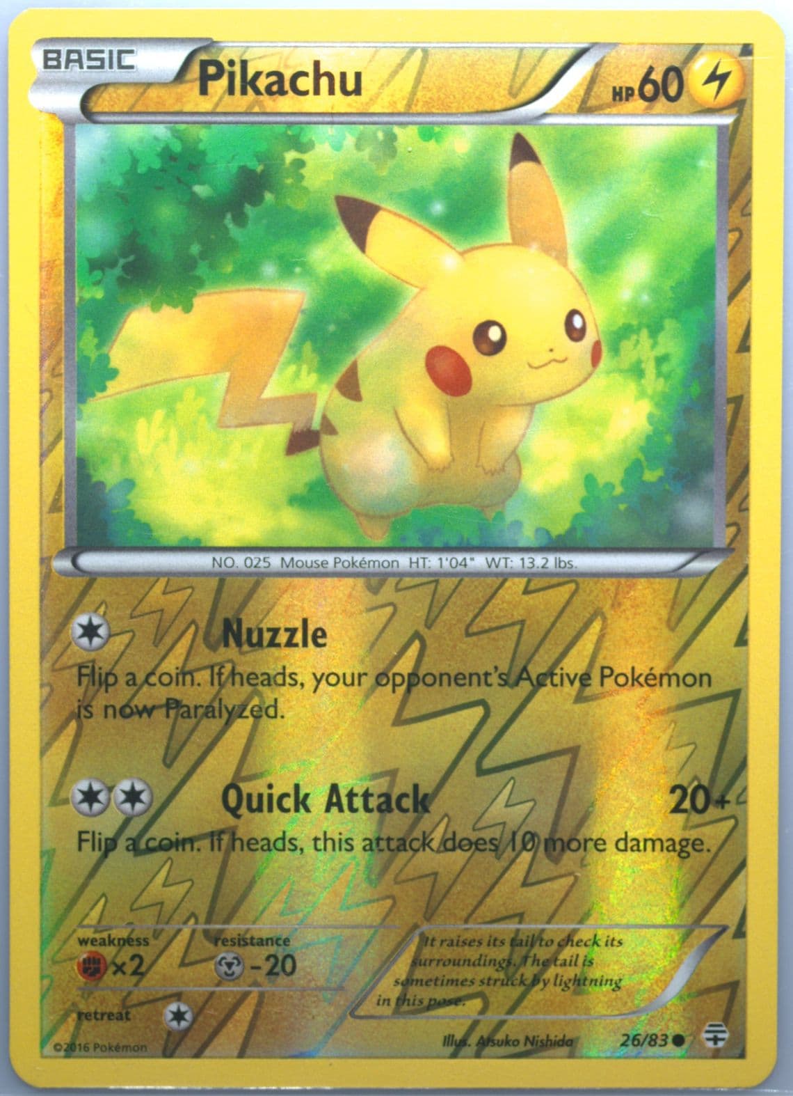 Pikachu-Reverse Foil (26) 2016 Pokemon XY Generations