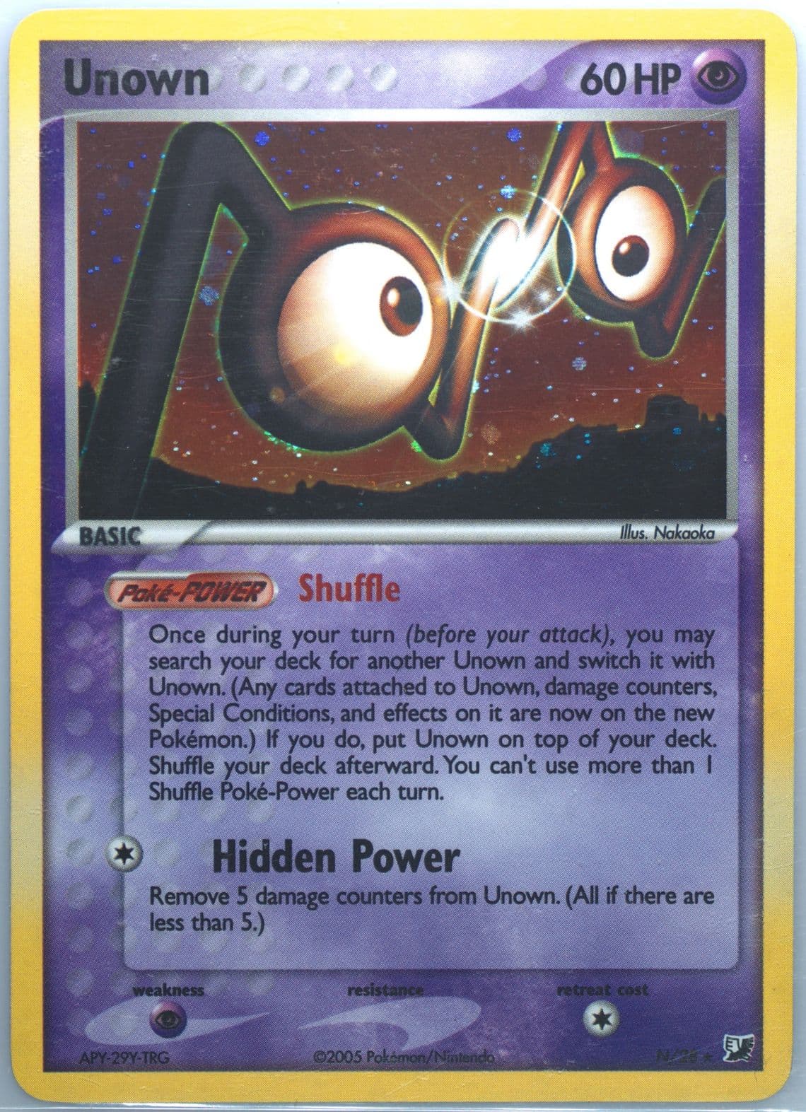 Unown-Holo (N/28) 2005 Pokemon EX Unseen Forces